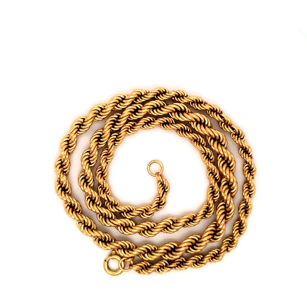 Kordel Kette Gelb Gold 750 Schmuck Damen Geschenk