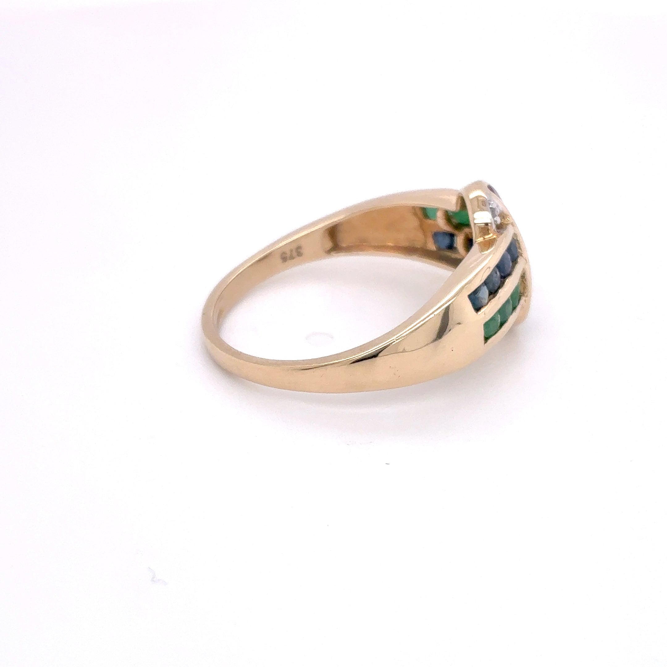 Damenring 375 Gelbgold 9kt Gold Diamanten Gr. 60