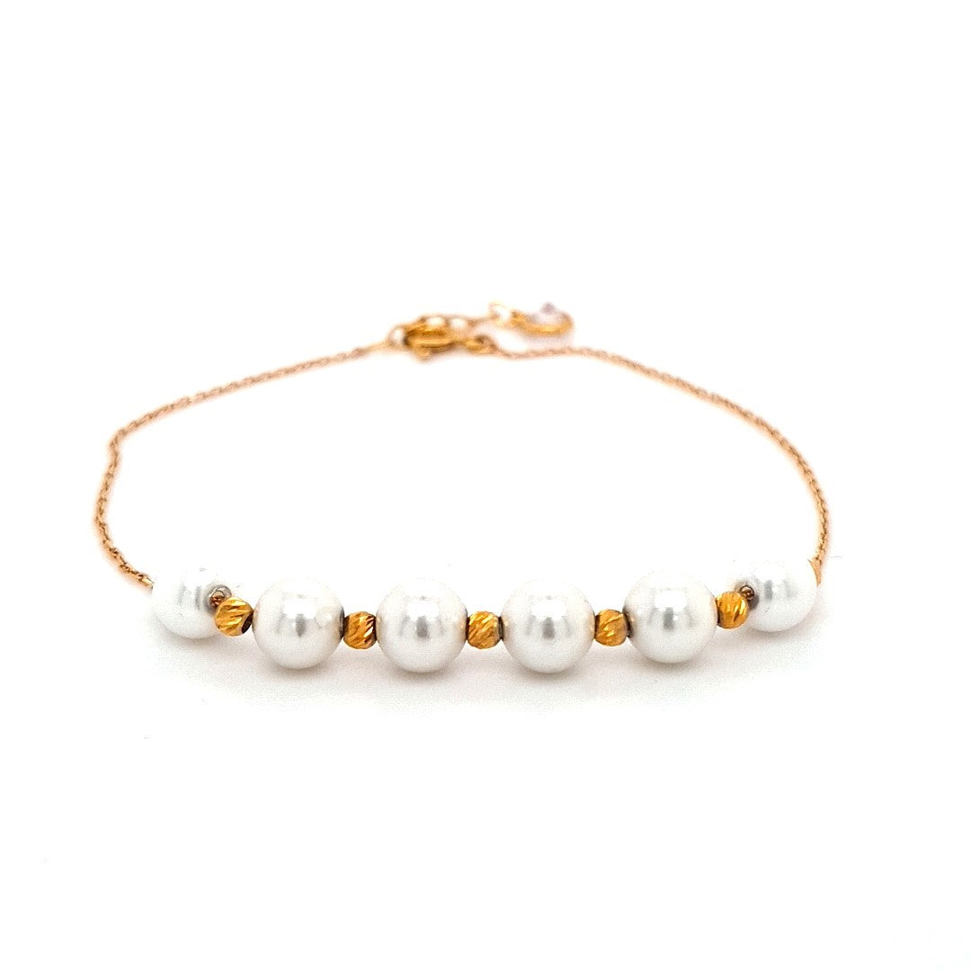 Armband Gold 875 21 kt Perlen Damen Geschenk