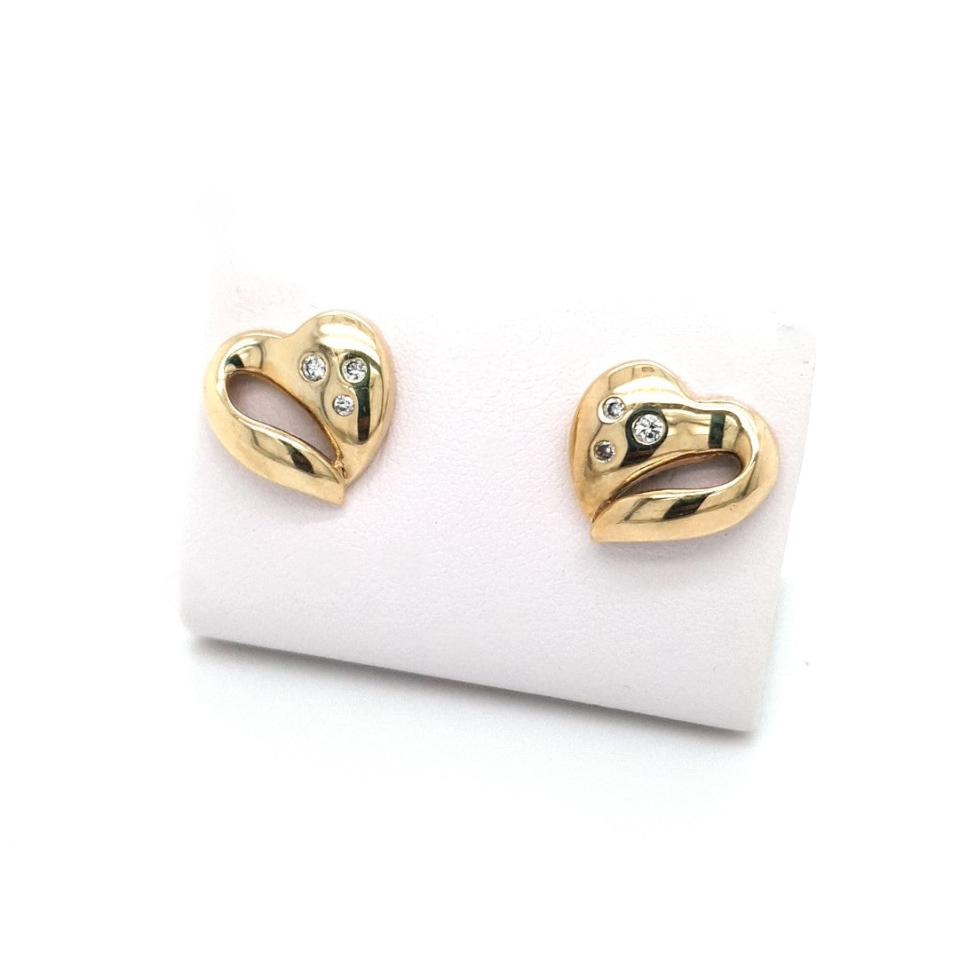 Damen Ohrstecker Gelbgold Brillanten 585/14 kt Schmuck Geschenk 205100