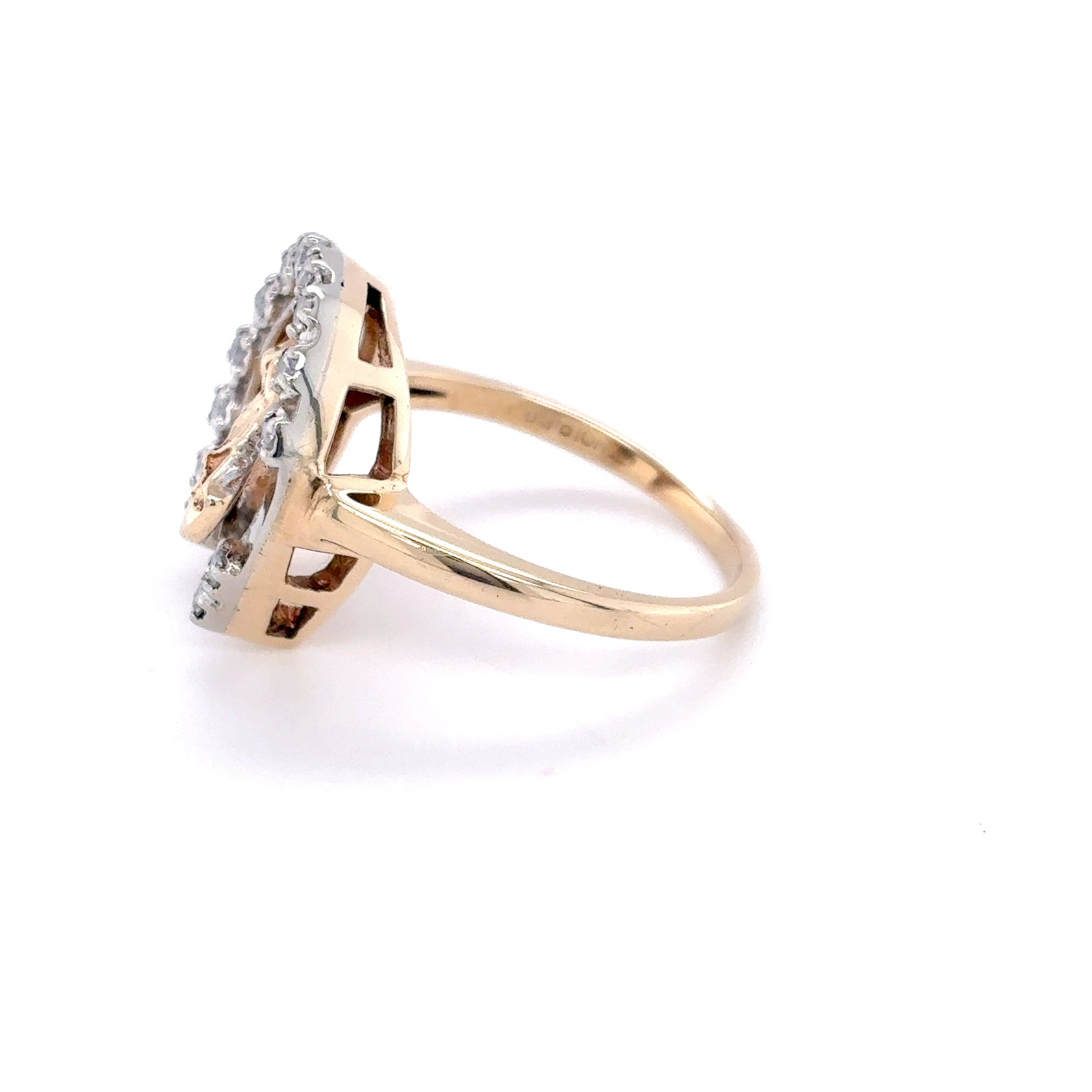 Damenring Pferd Hufeisen 375 Gelbgold 9kt Gold Brillanten Gr. 57