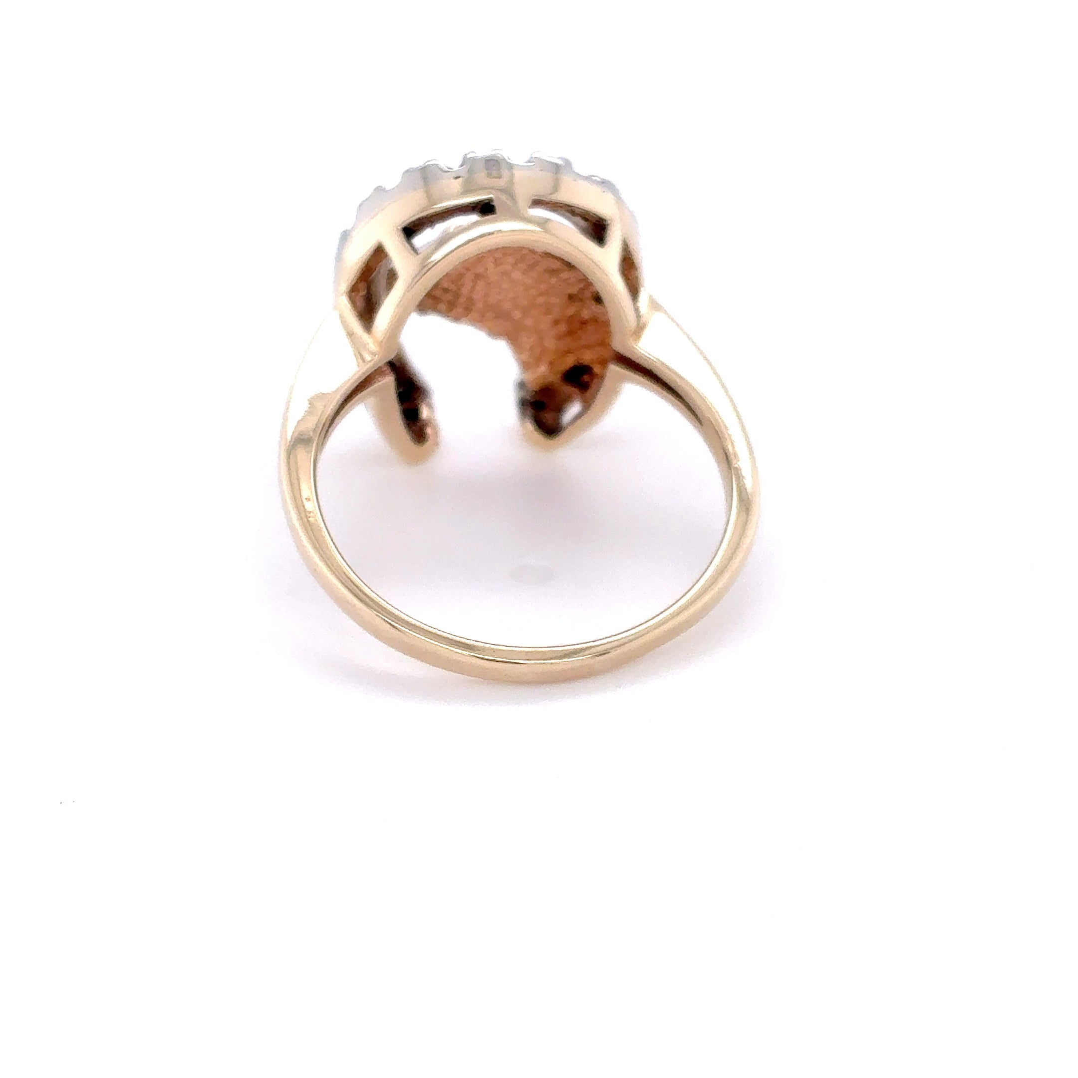 Damenring Pferd Hufeisen 375 Gelbgold 9kt Gold Brillanten Gr. 57