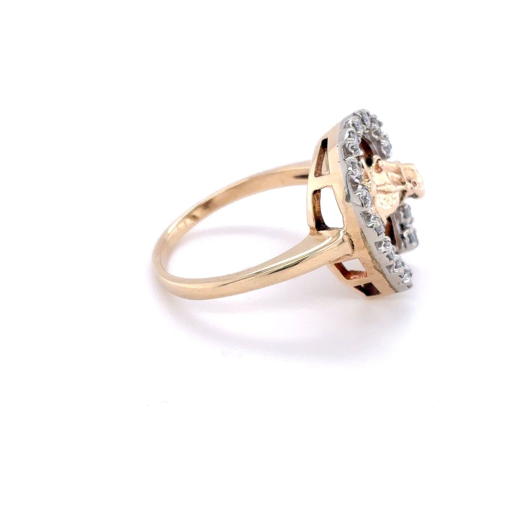 Damenring Pferd Hufeisen 375 Gelbgold 9kt Gold Brillanten Gr. 57