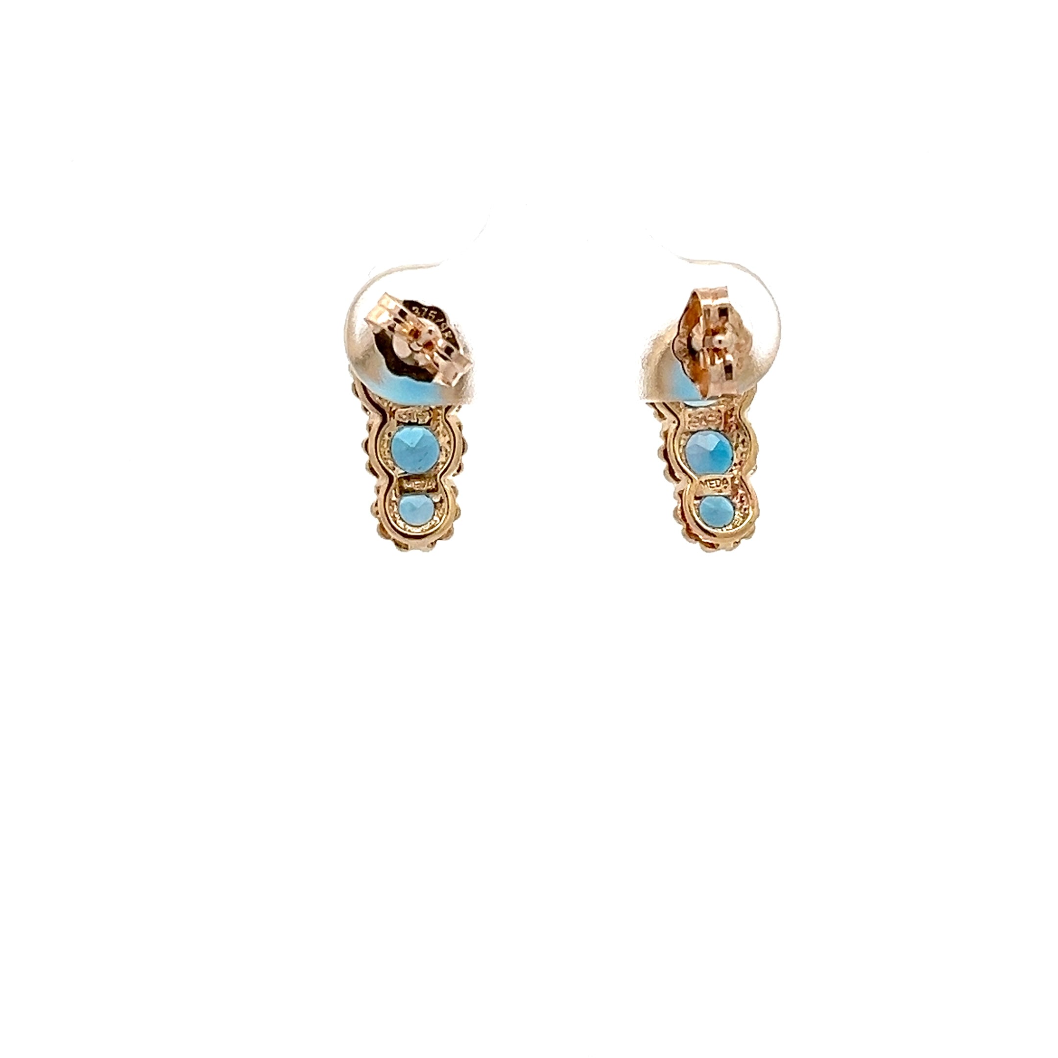 Ohrringe Gelbgold 375 9 Karat mit Farbstein Blau
