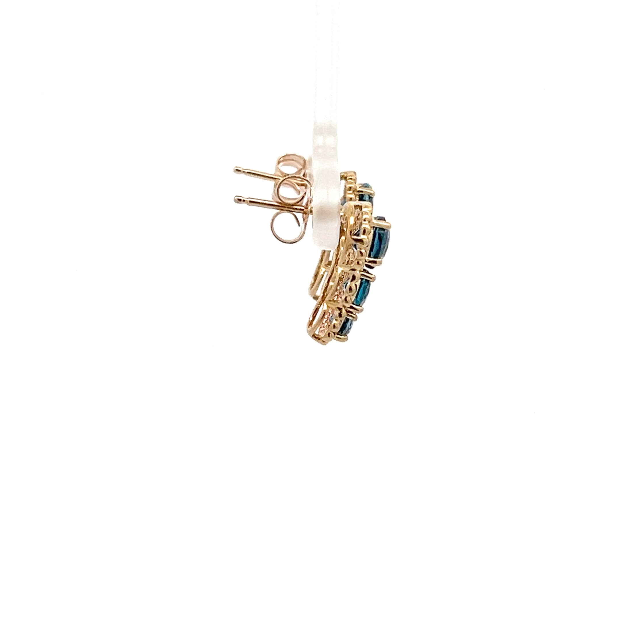 Ohrringe Gelbgold 375 9 Karat mit Farbstein Blau