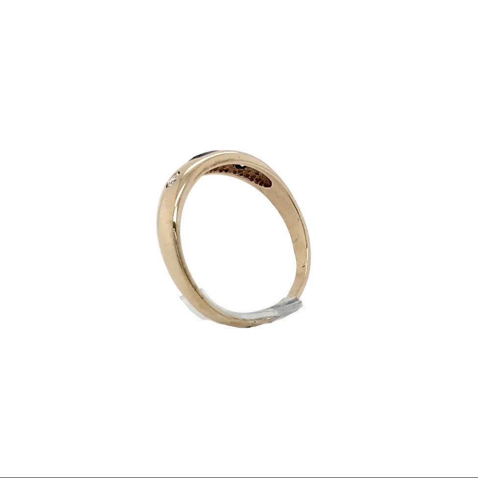 Ring Gelb Gold 585 Brillanten Schmuckstein Blau Unisex