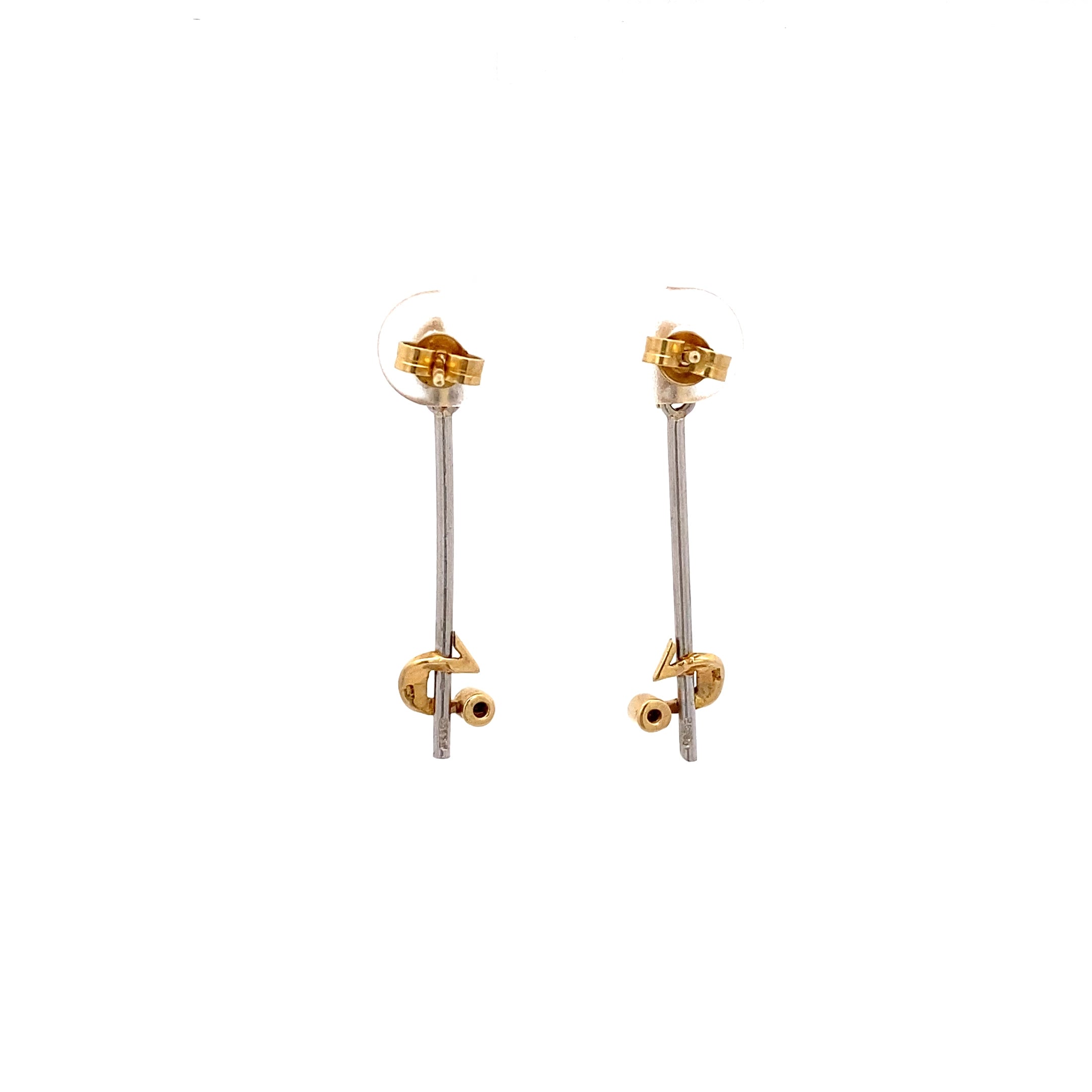 Ohrhänger Platin 950 und Gelbgold 750