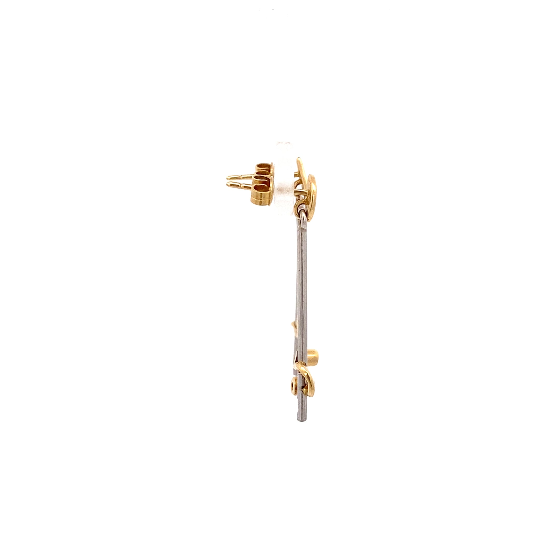 Ohrhänger Platin 950 und Gelbgold 750