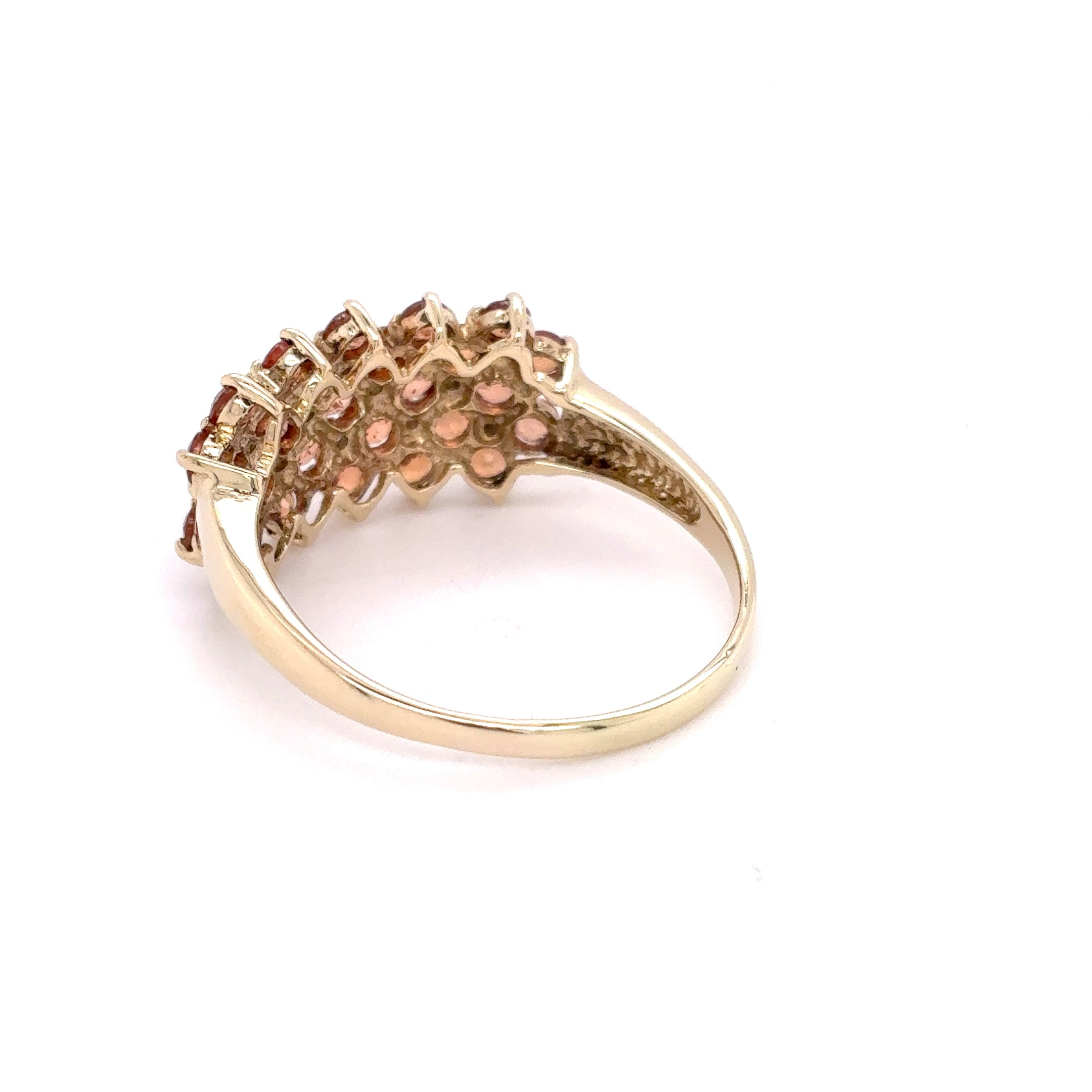 Ring mit Farbstein Orange Weiß 375 Gelbgold 9kt Gold Gr. 66