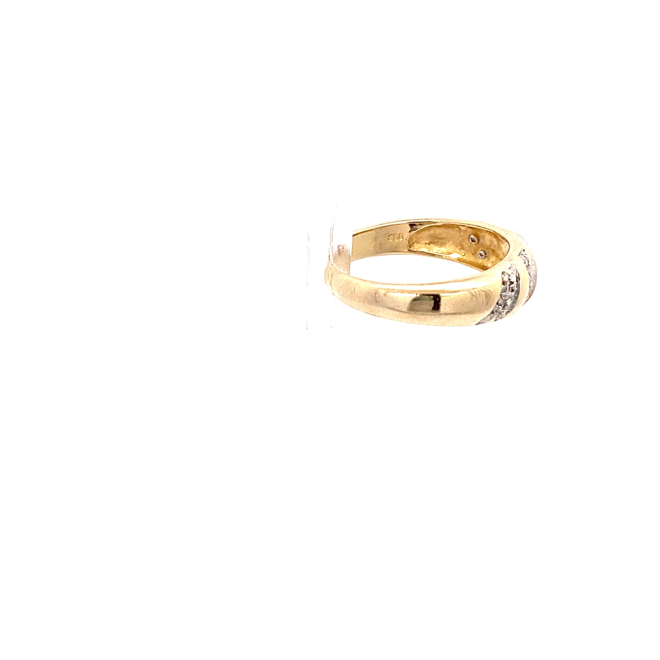 Damenring Gelbgold/Weißgold 333 mit 13 Brillanten