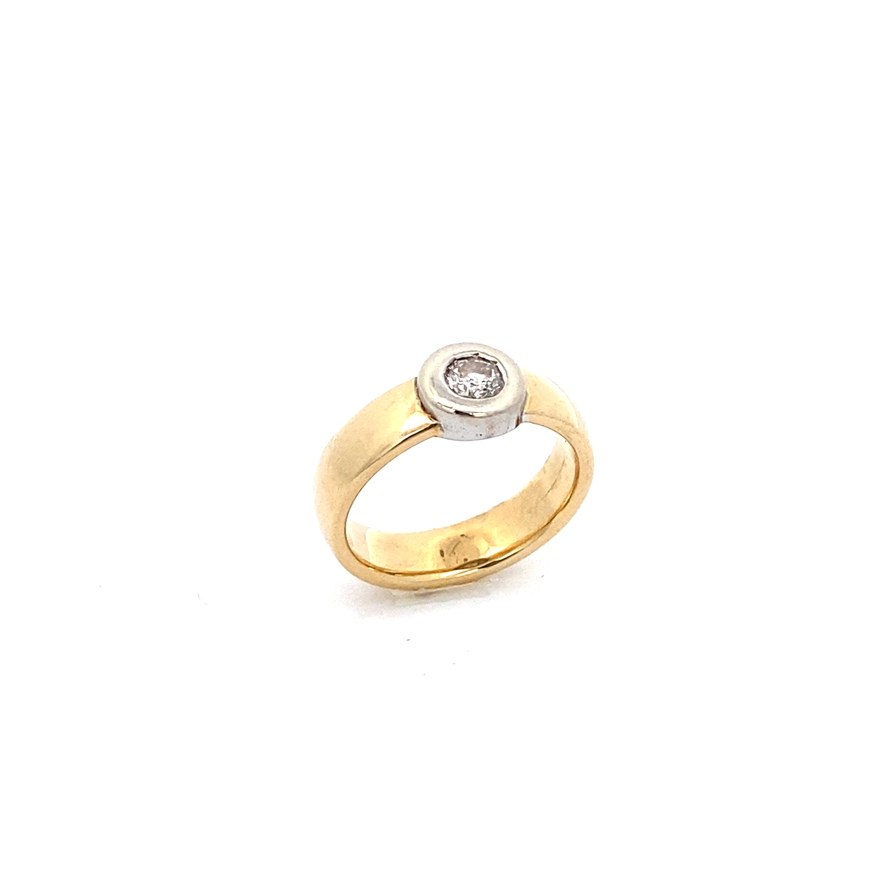 Brillantring Gelbgold und Weißgold 585
