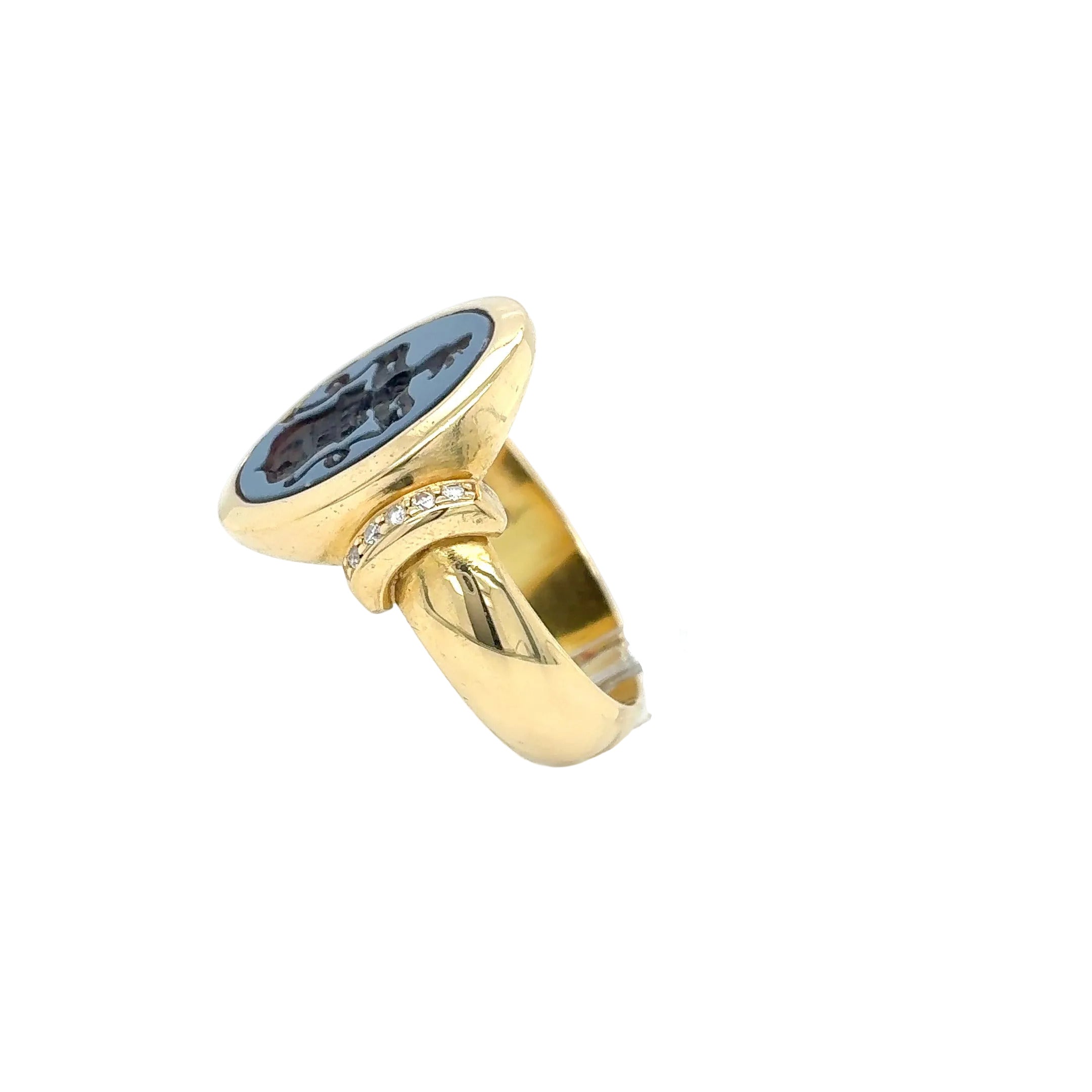 Siegelring 750 Gelbgold 18kt Ring Gold Brillant Gr. 64