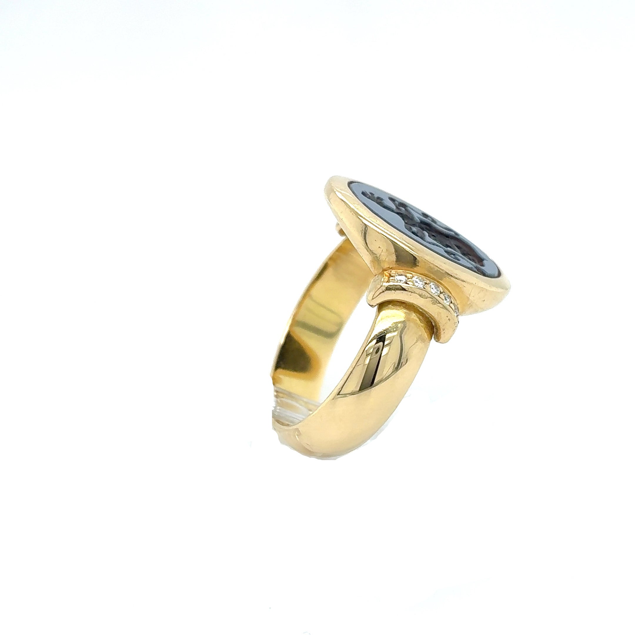 Siegelring 750 Gelbgold 18kt Ring Gold Brillant Gr. 64
