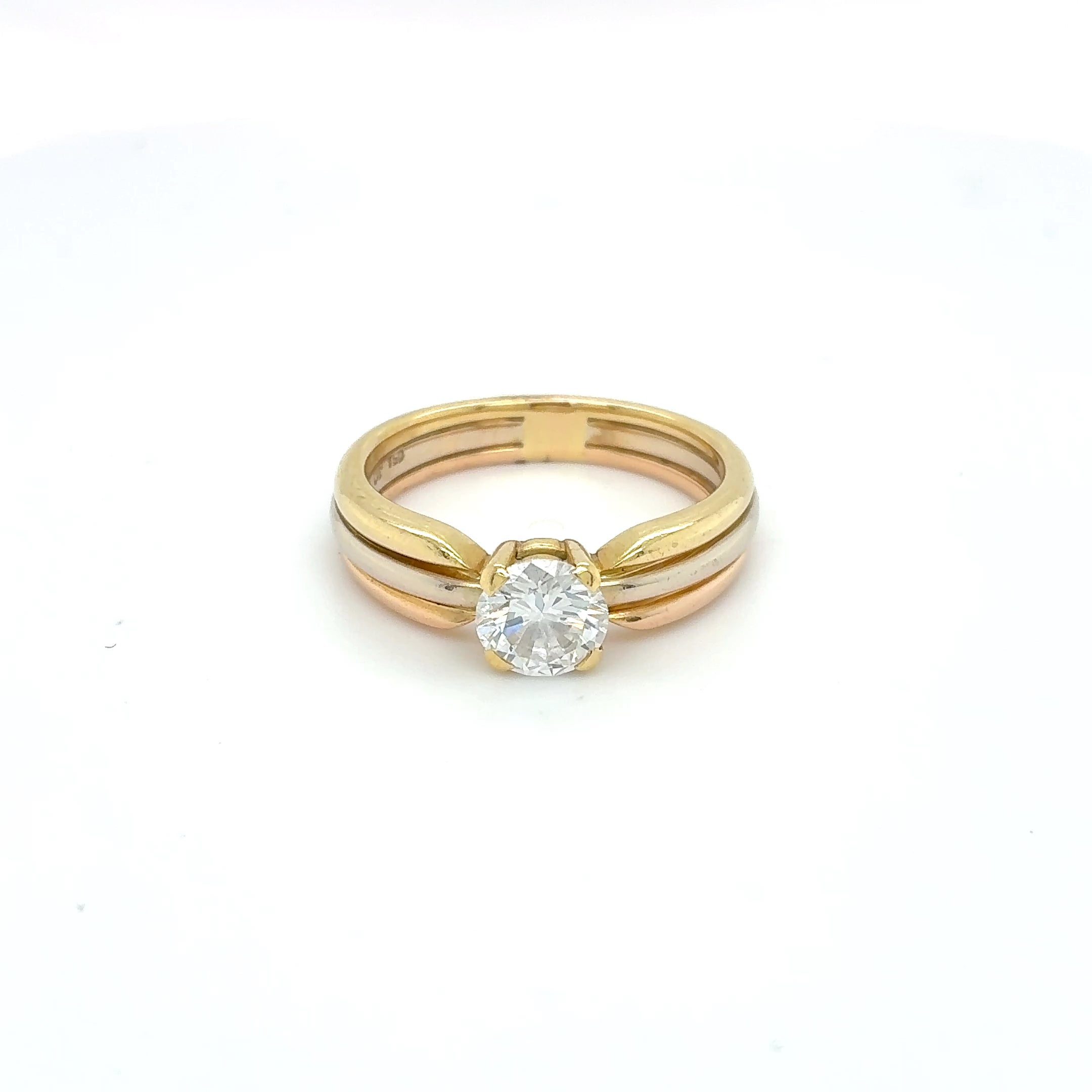 Brillant Goldring Tricolor 750 / 18kt Gr.60