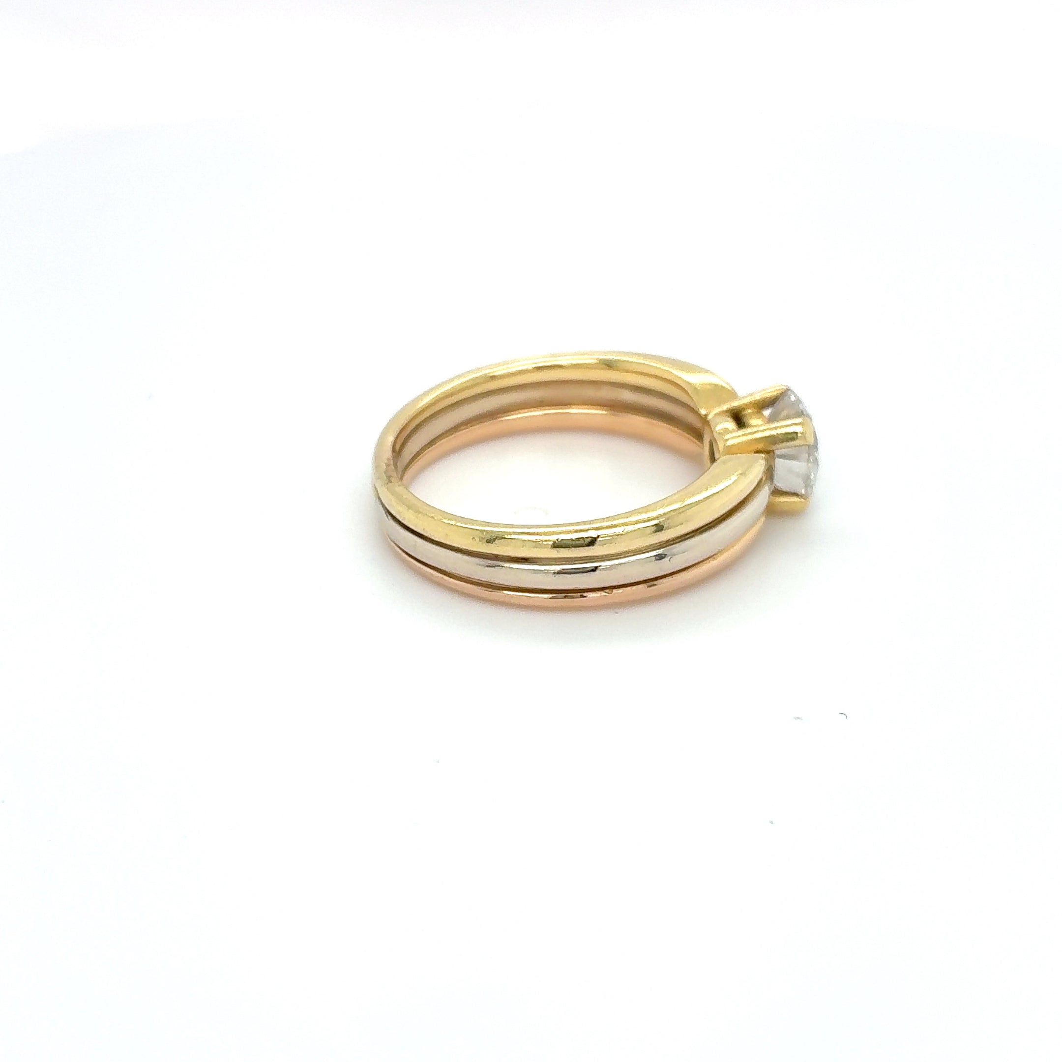 Brillant Goldring Tricolor 750 / 18kt Gr.60