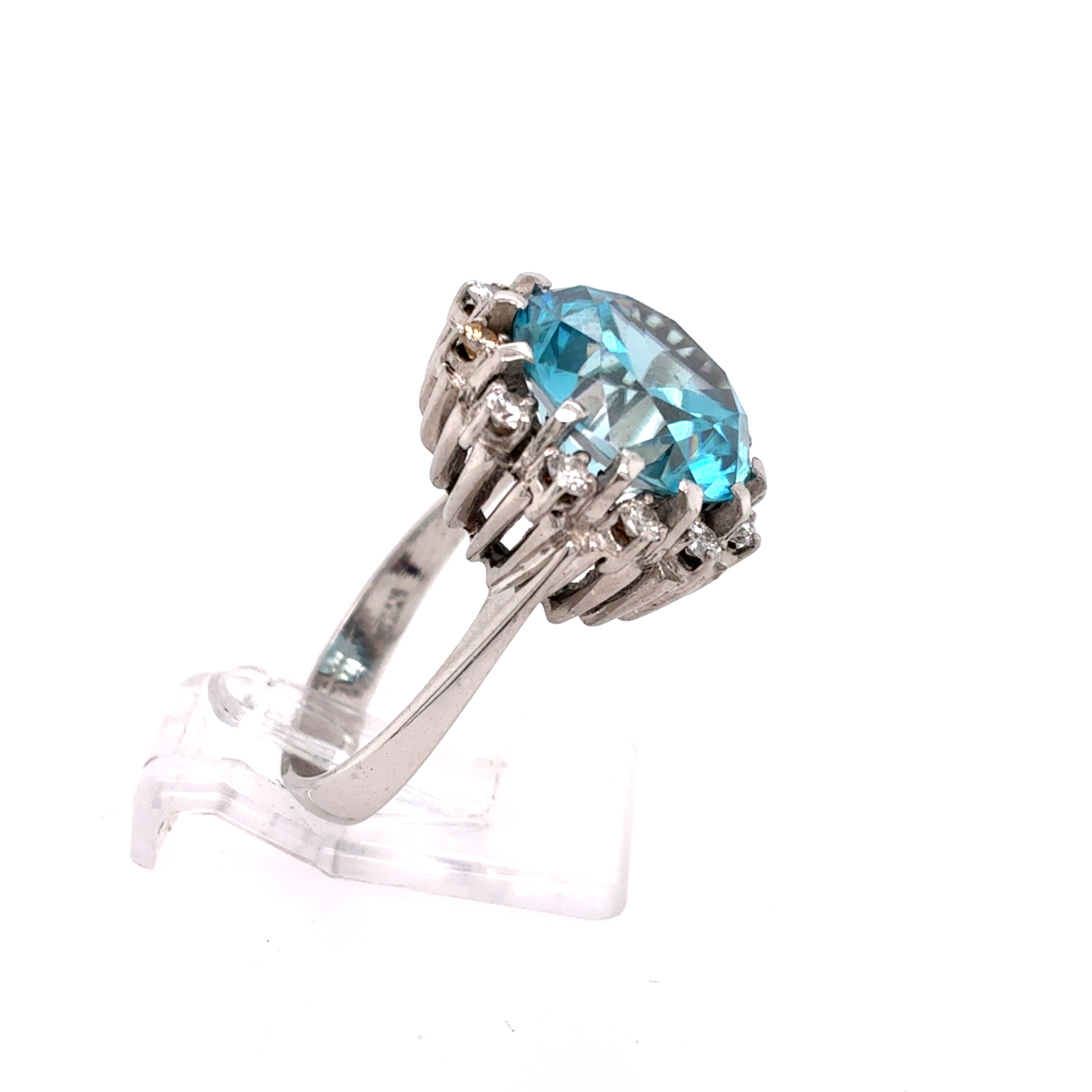 Brillant Ring 750 Weißgold 18kt Topas Gr. 55