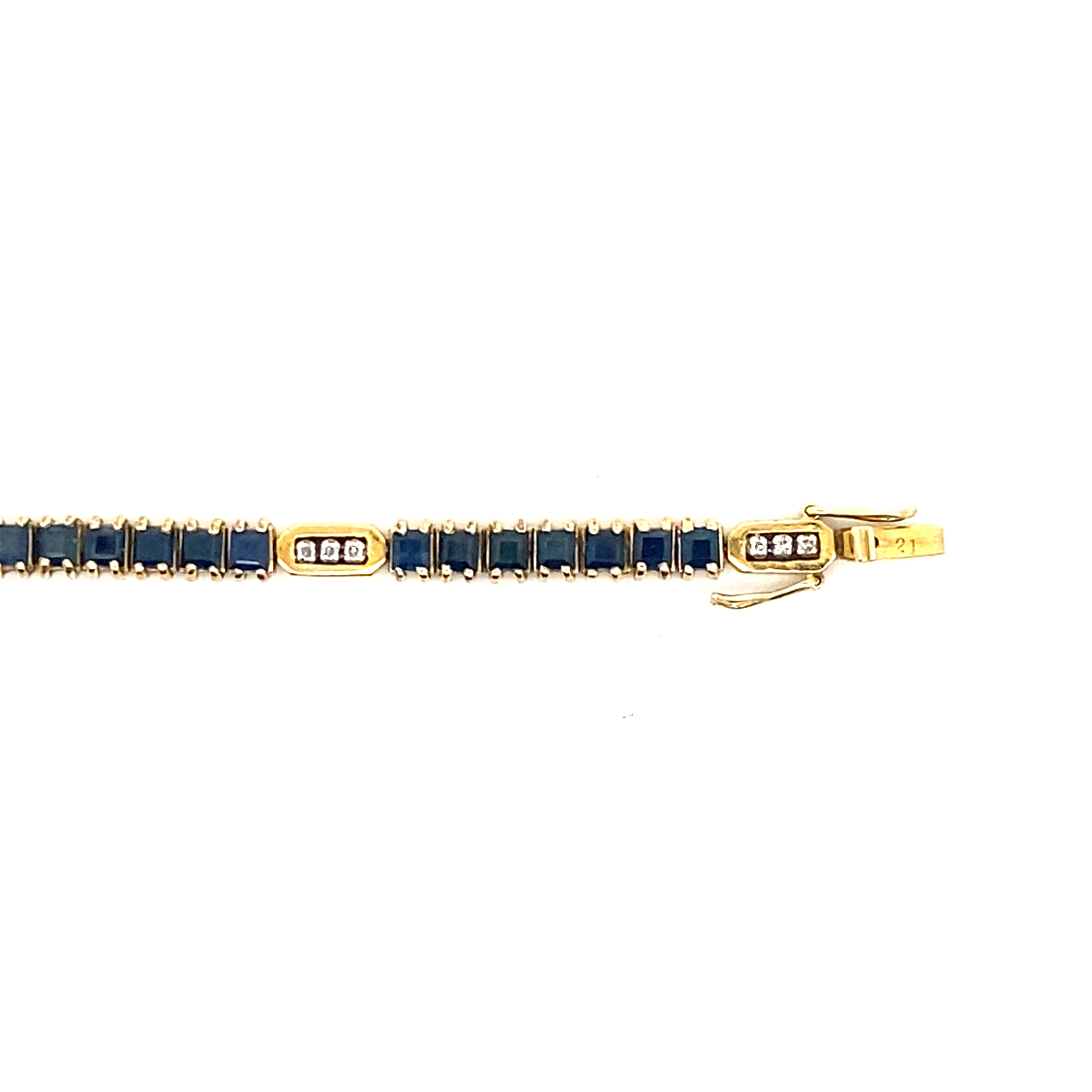 Armband Gelbgold 585 14 kt Brillanten Saphire L: 18 cm 222709