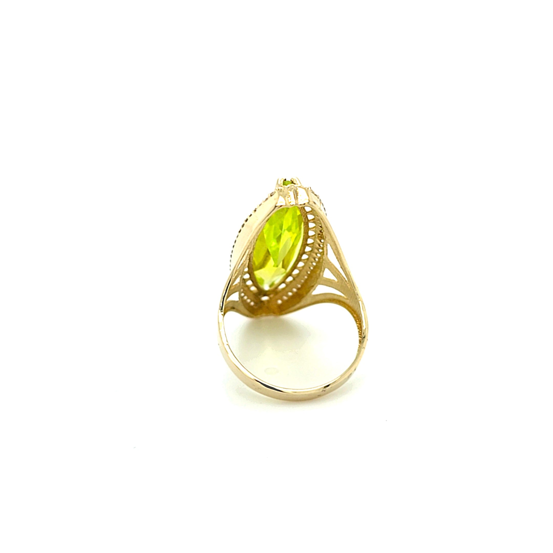 Ring Gold 585 14 kt Schmuckstein Grün Zirkonia Damen