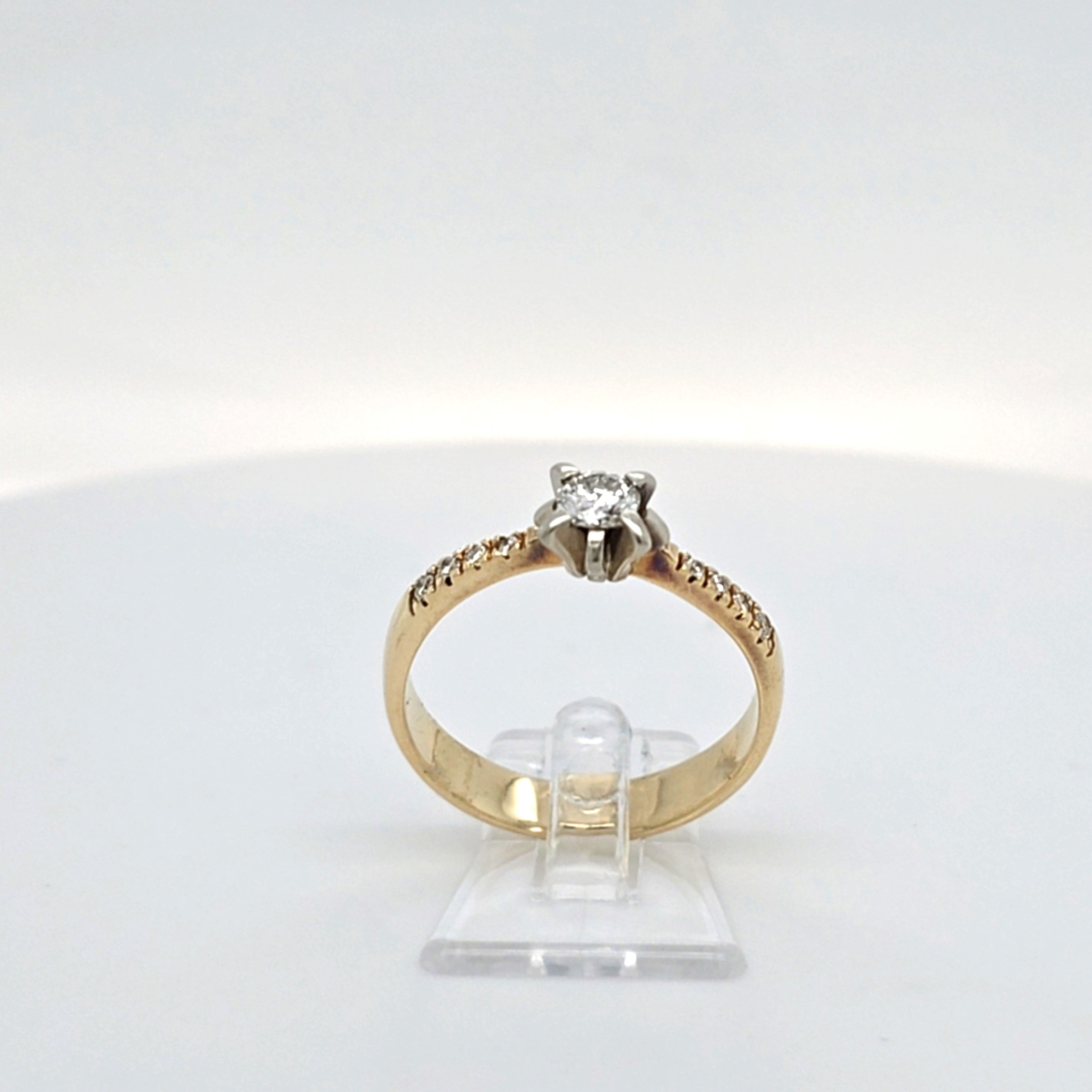 Ring Gelb Weiß Gold 585 Brillanten Schmuck Damen