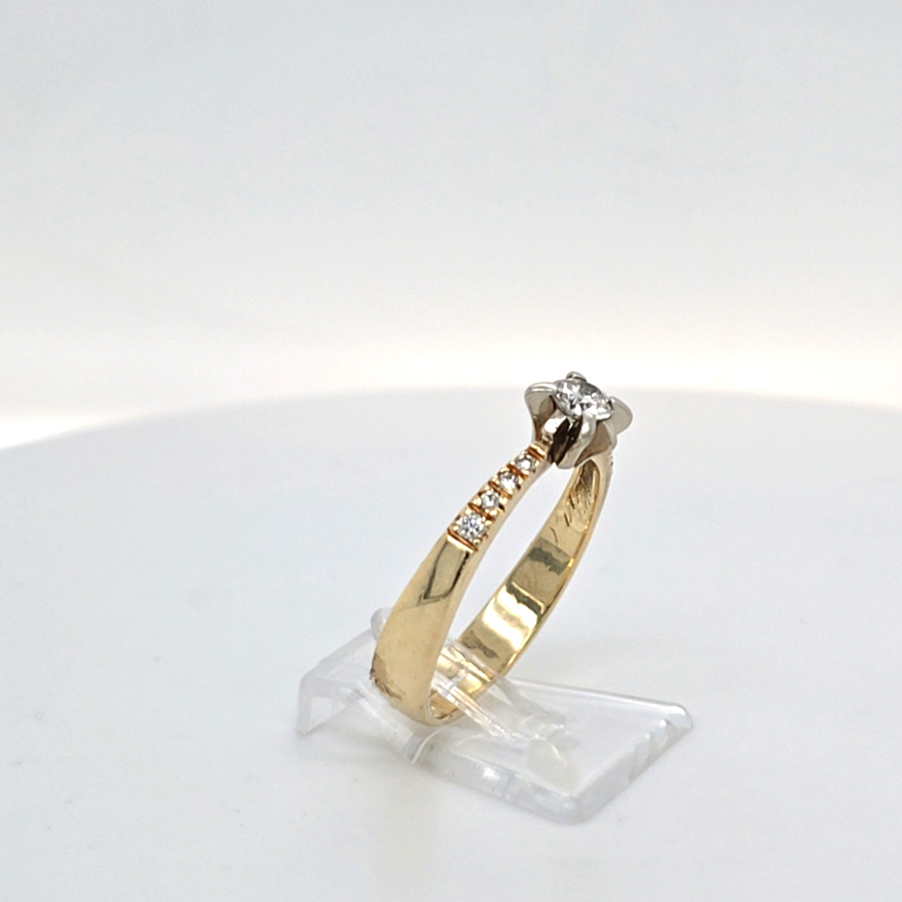 Ring Gelb Weiß Gold 585 Brillanten Schmuck Damen