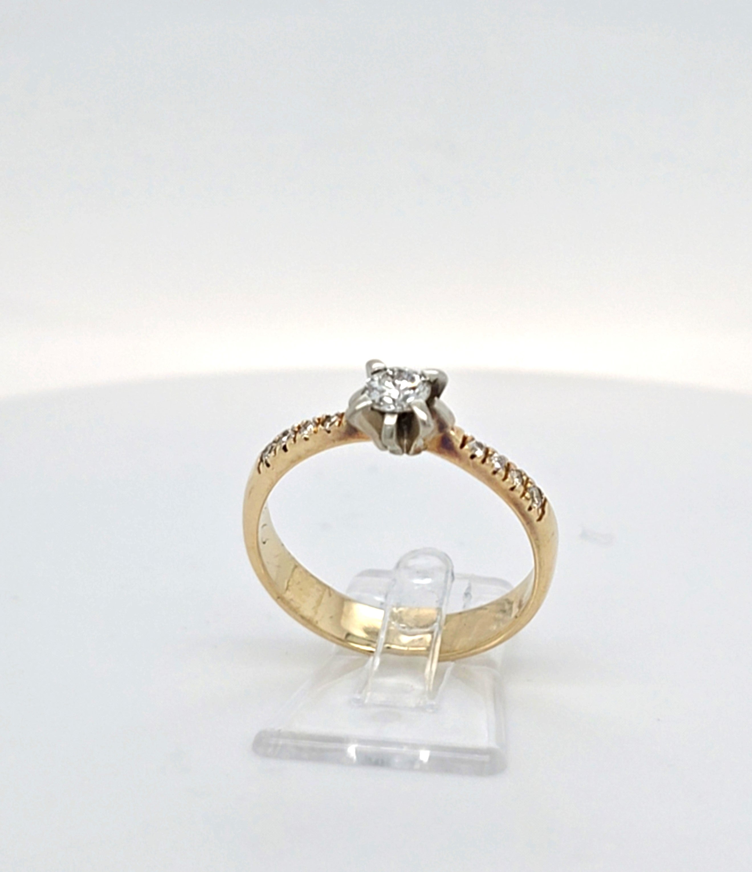 Ring Gelb Weiß Gold 585 Brillanten Schmuck Damen