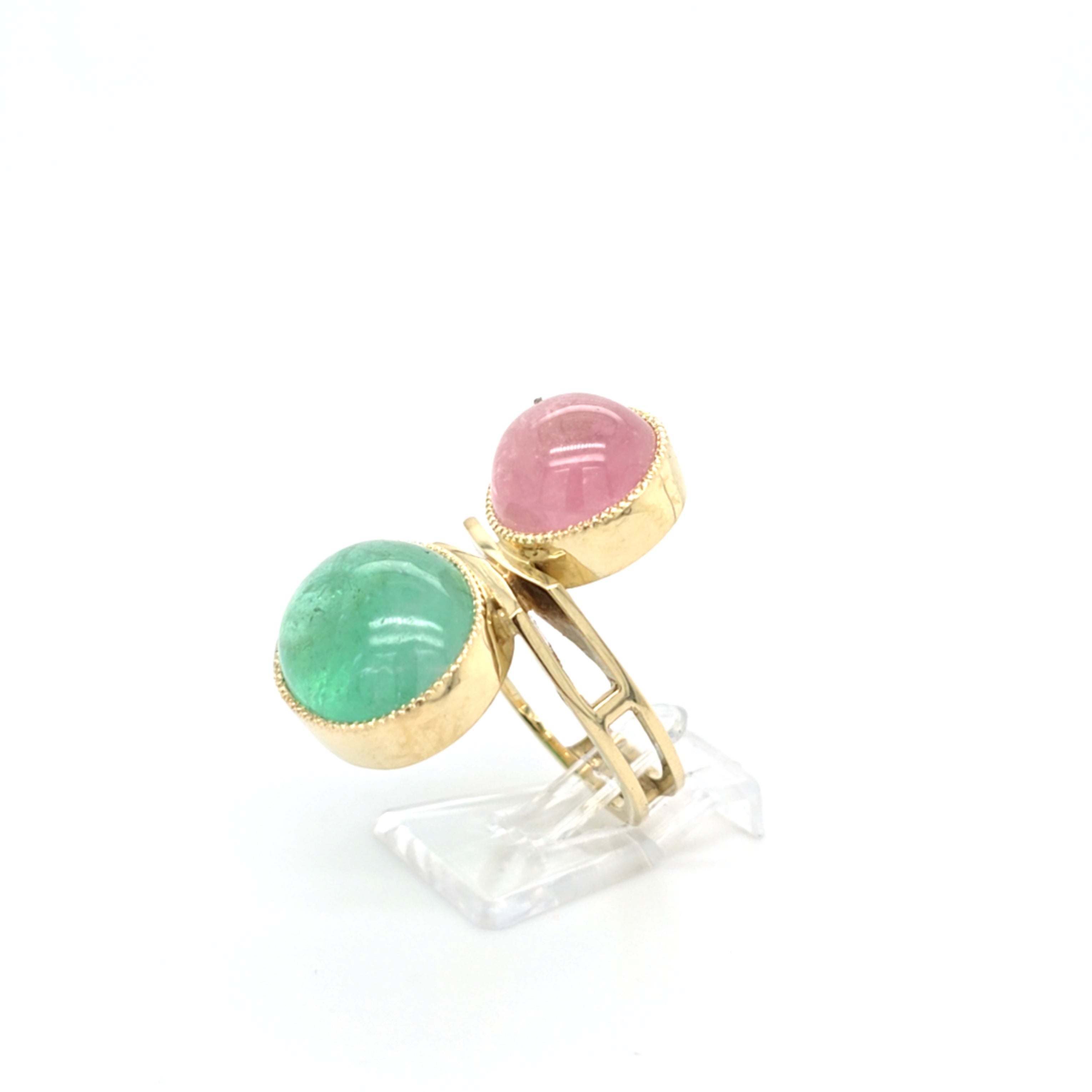Ring Gelb Gold 585 Schmuckstein Rosa Grün Damen Schmuck