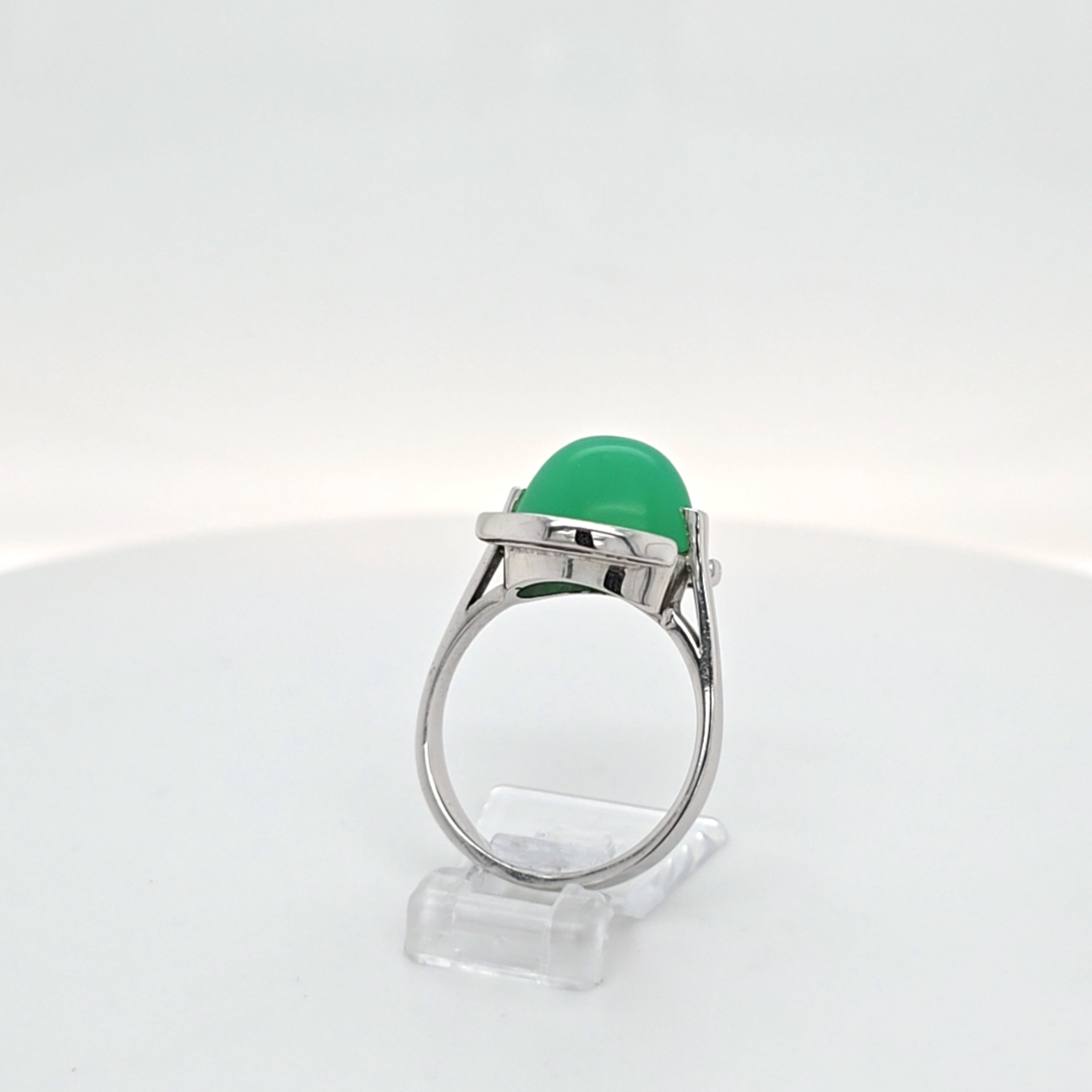 Ring Weiß Gold 585 Zirkonia Schmuckstein Grün Damen