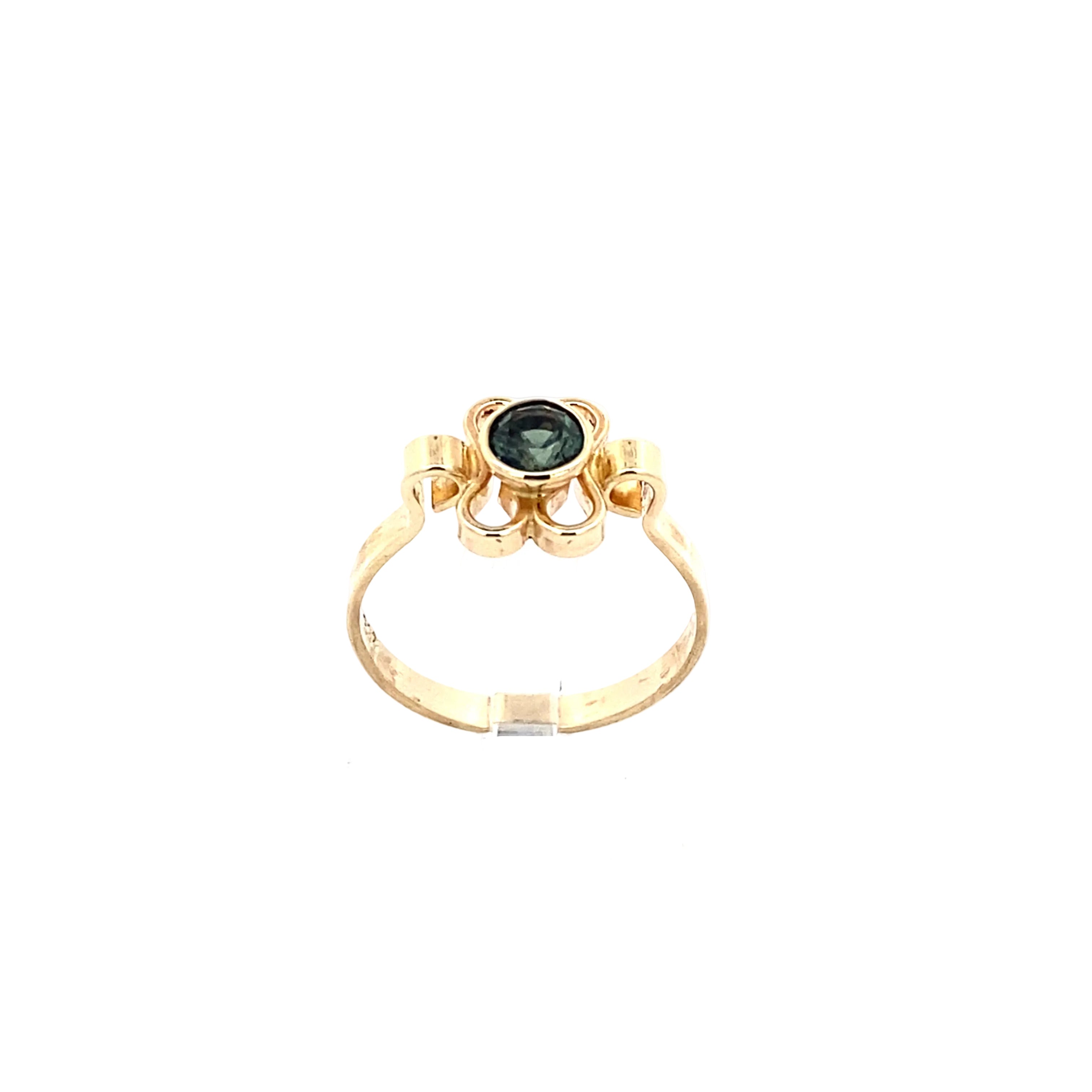 Damen Ring Gelbgold grüner Schmuckstein 333/8kt Gr.59