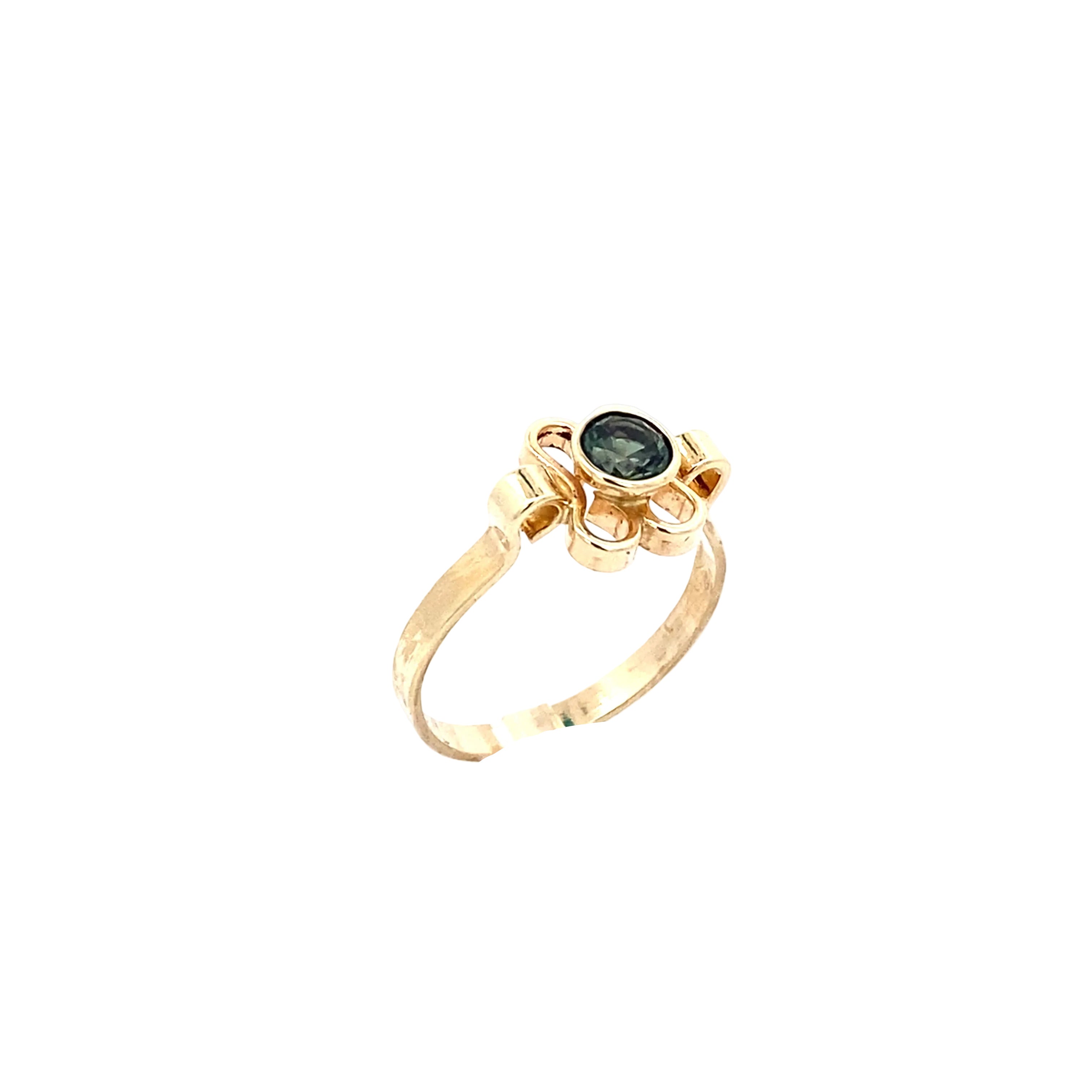 Damen Ring Gelbgold grüner Schmuckstein 333/8kt Gr.59