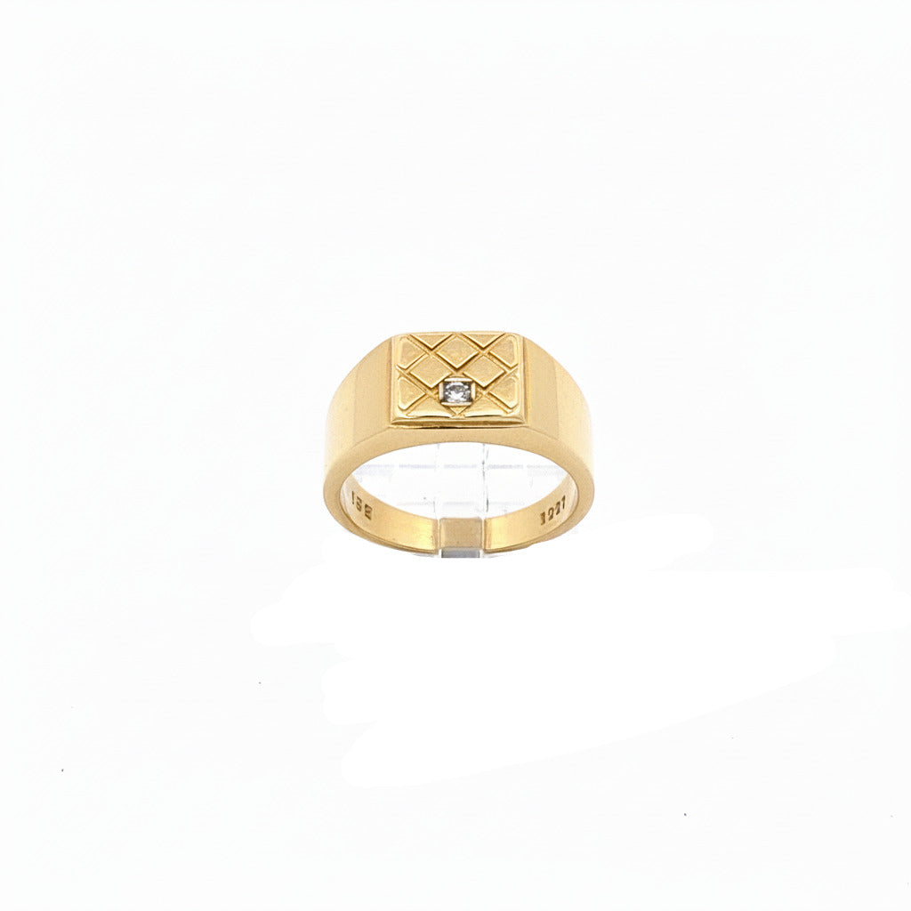 Herrenring Gelbgold und Weißgold 585 / 14 kt