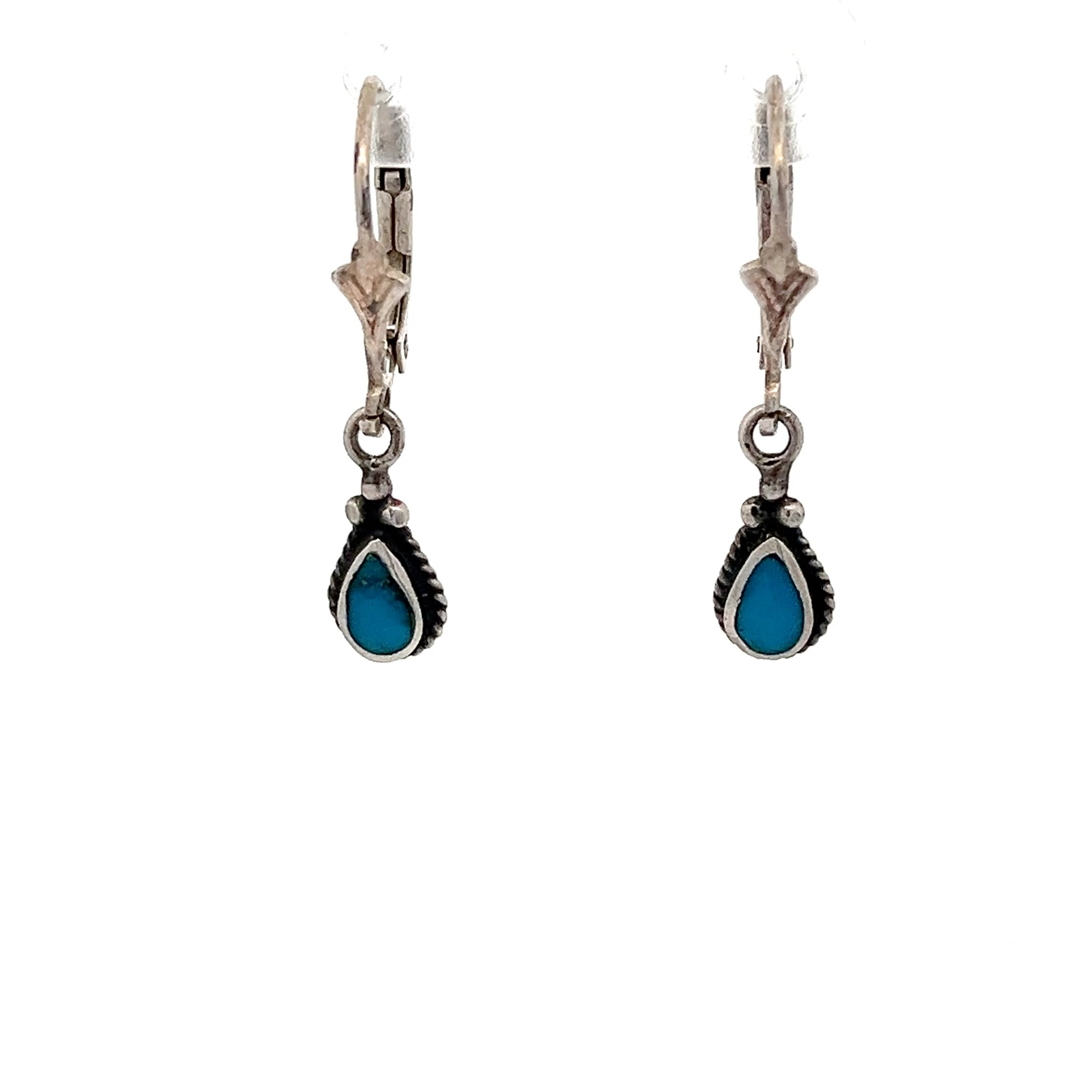 Navajo Ohrringe Sterling Silber mit türkisen Steinen