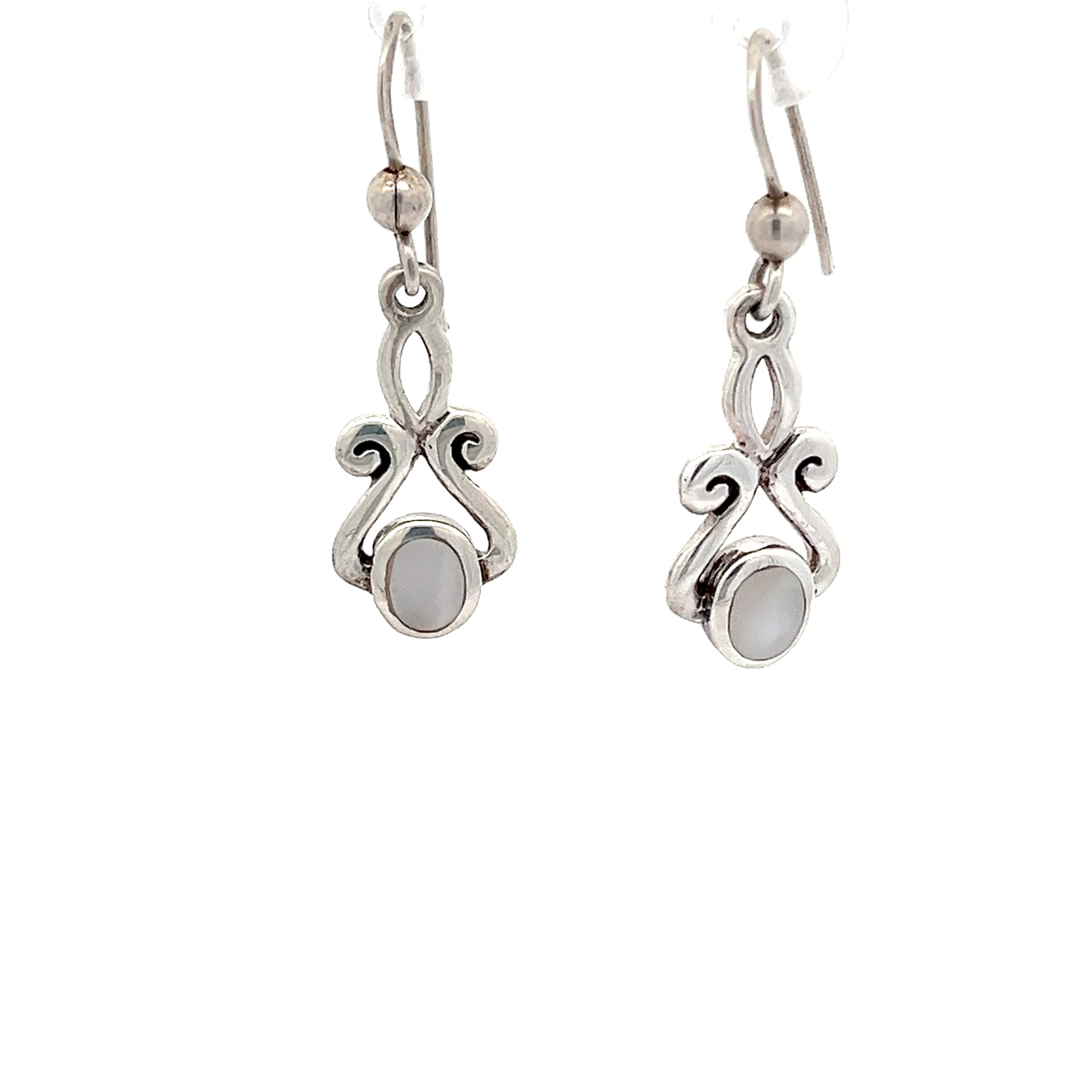 Keltische Ohrringe mit Mondstein Sterling Silber 925