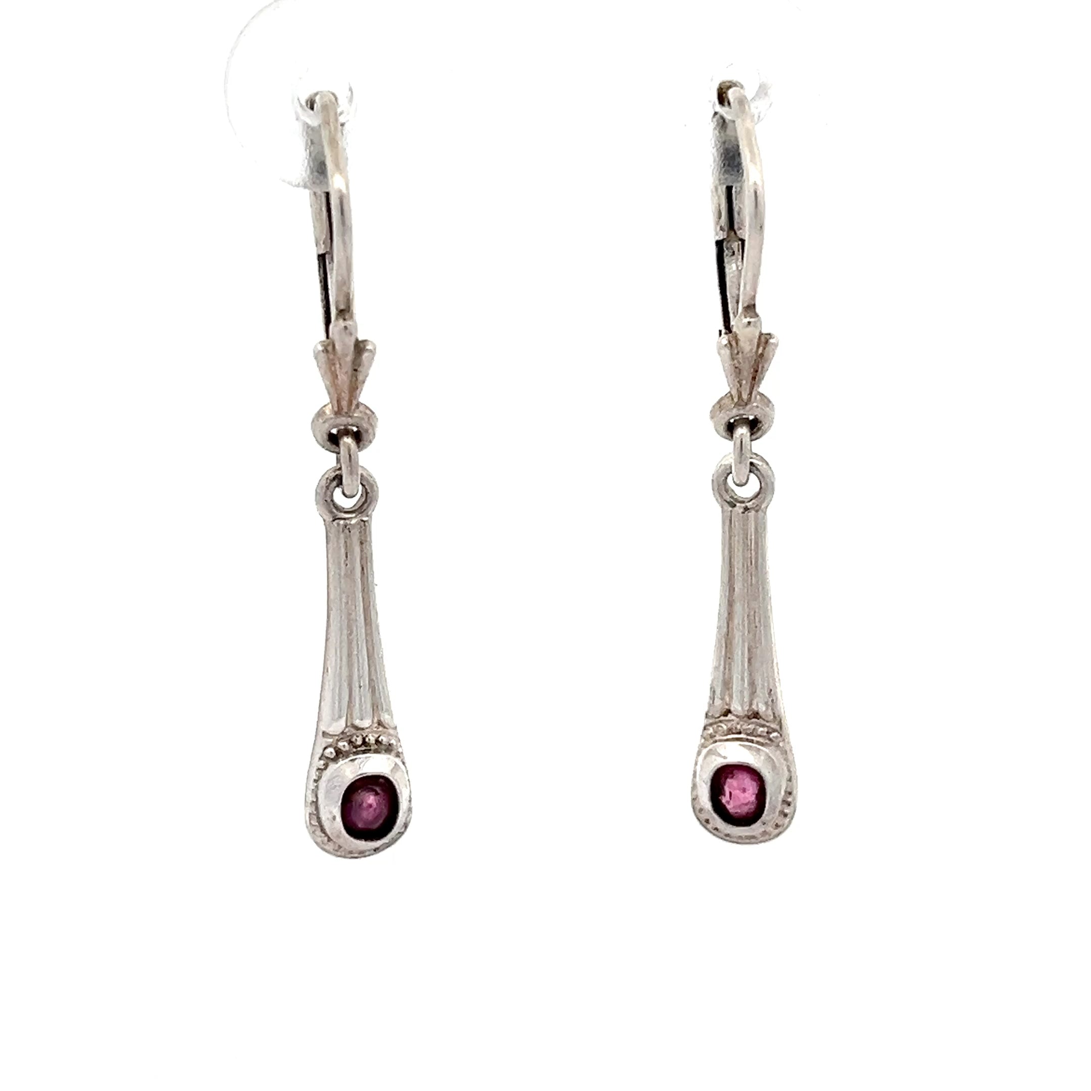 Ohrringe Sterling Silber mit rosa Steinen