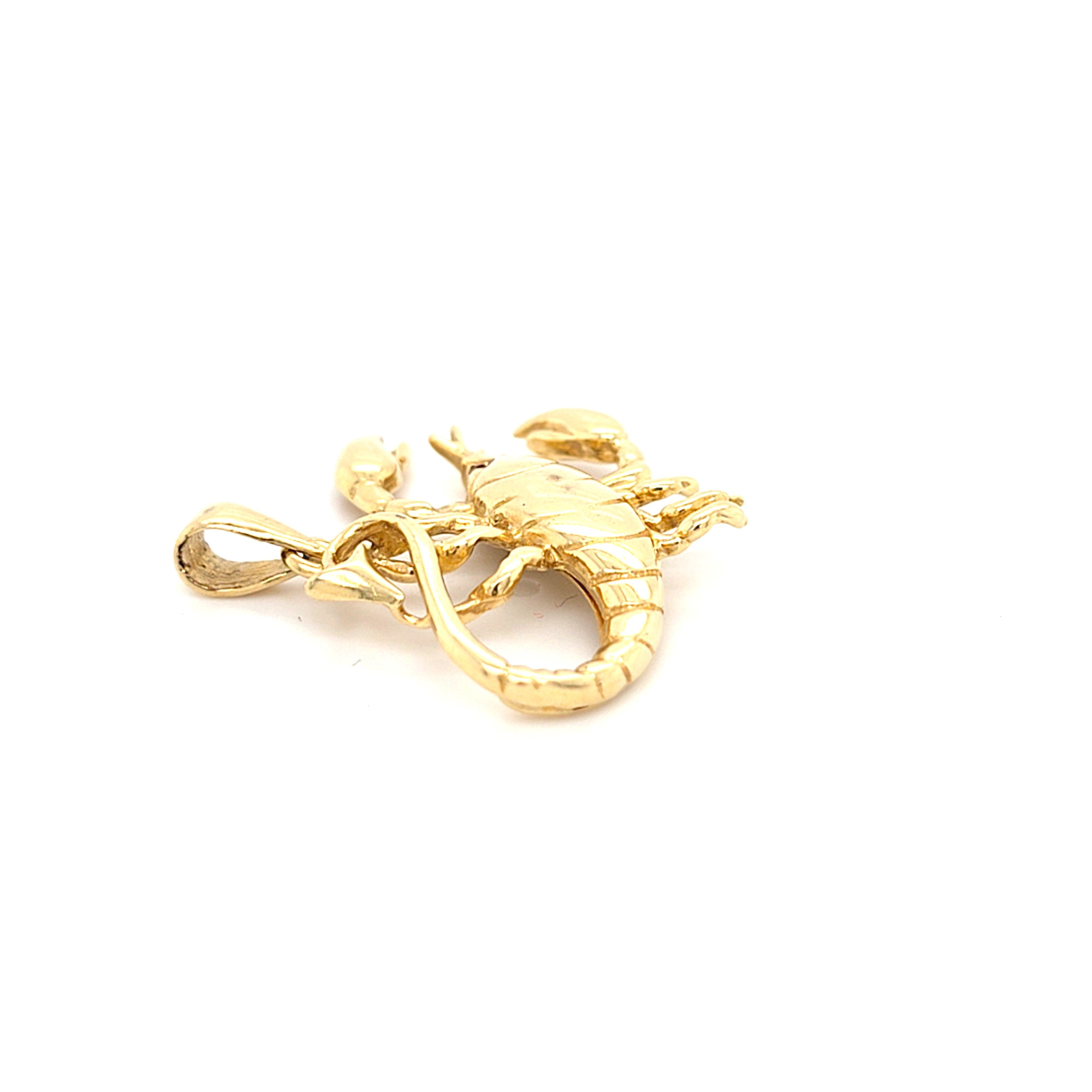 Anhänger Schmuck Gold 585 14 kt Skorpion Schmucksteine Rot Geschenk