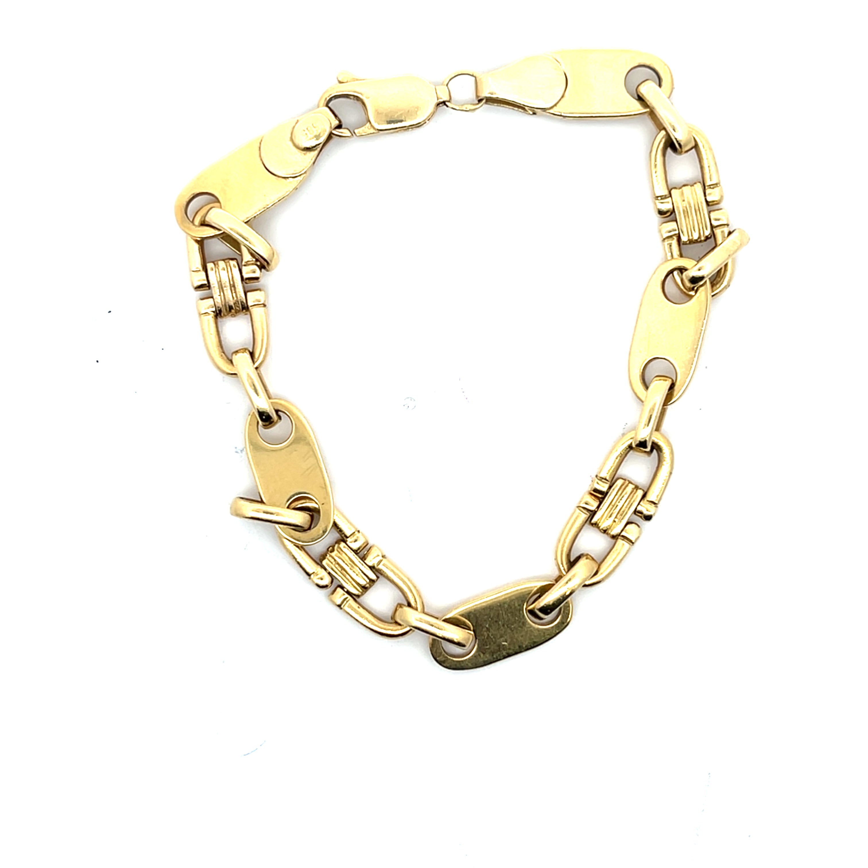Plattensteigbügelarmband Gold 585/14 Karat ca.24cm