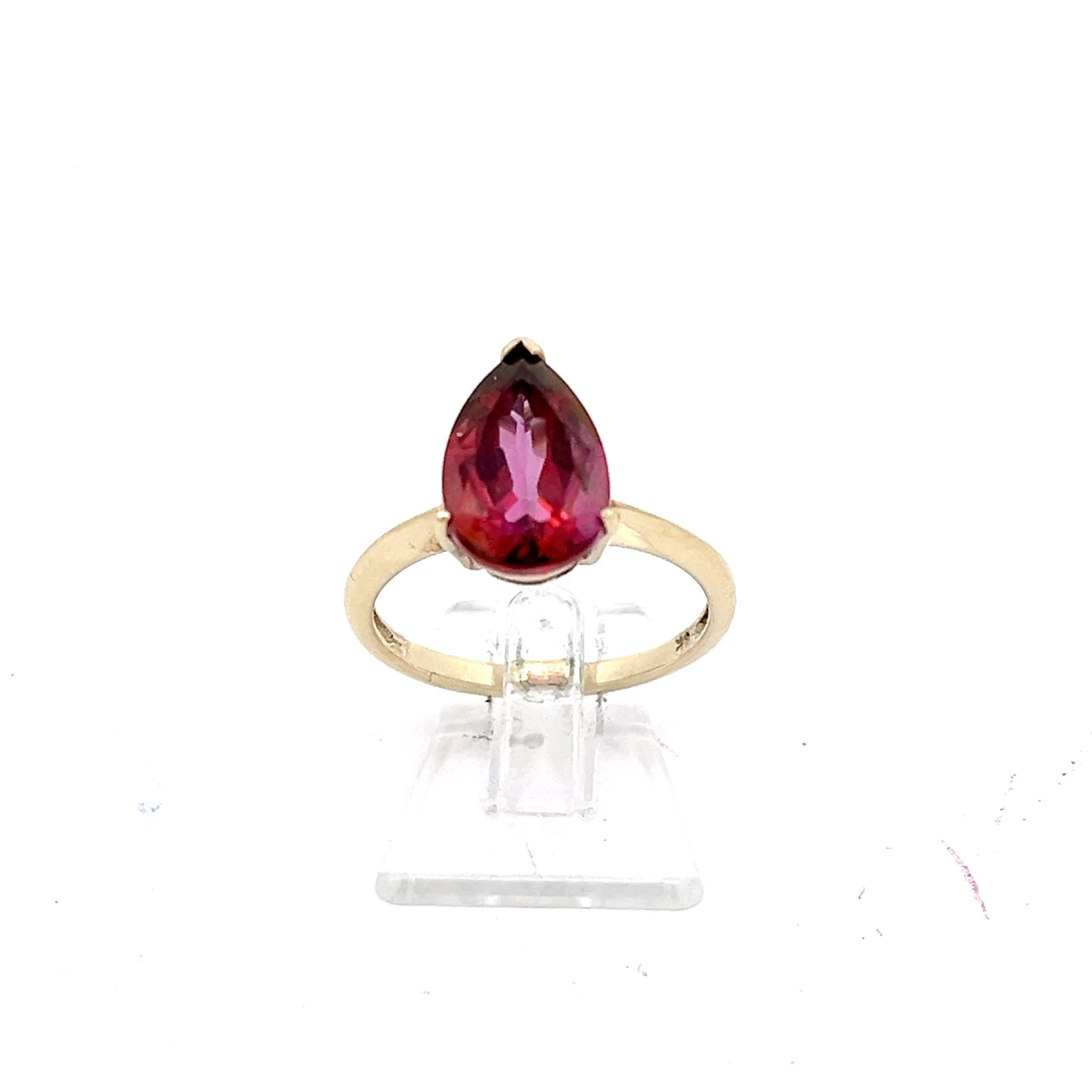 Kirsch Topas Goldring 375 9 Karat *55 mit Echtheitszertifikat