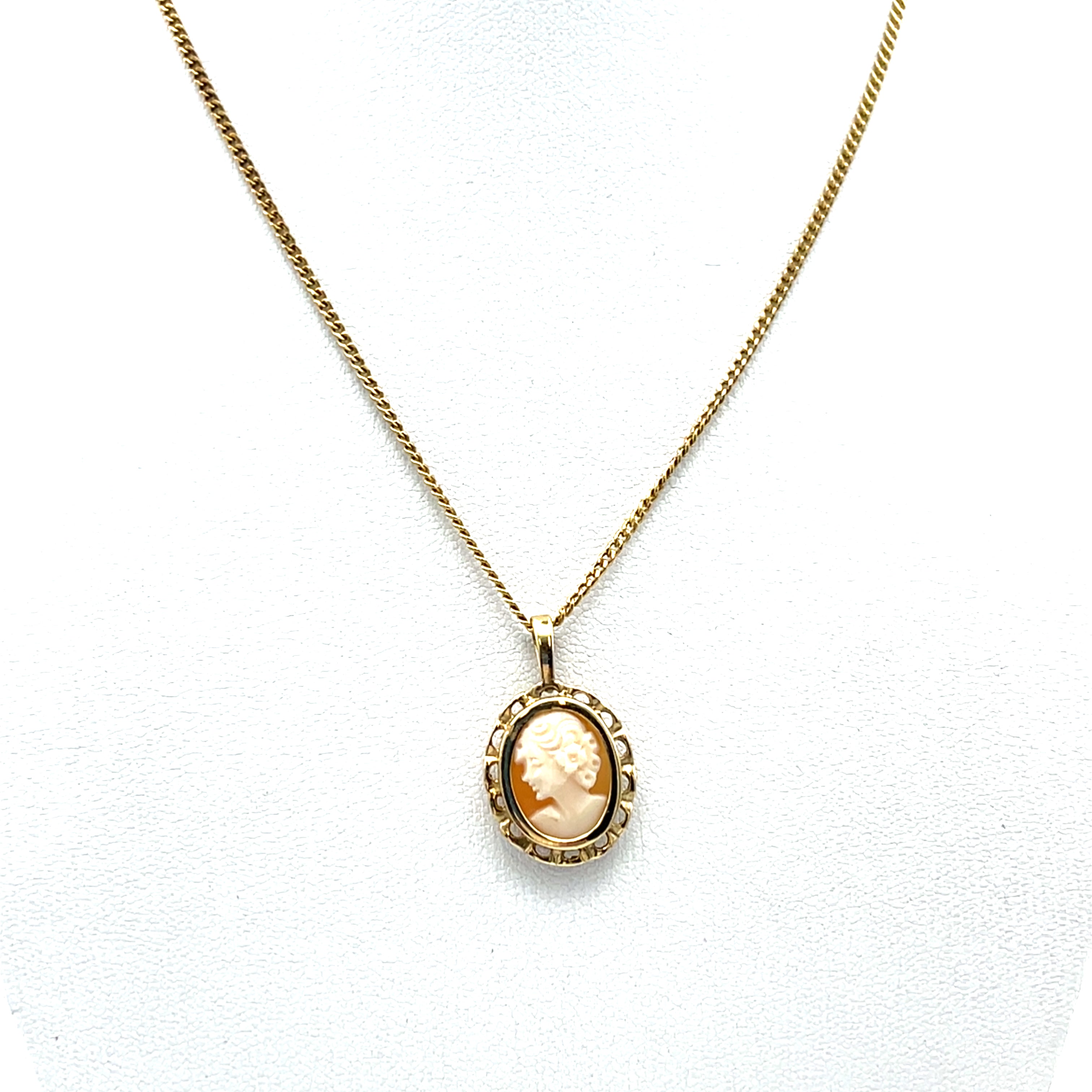 Kamee Vintage Kette Gelb Gold 333 8 Karat