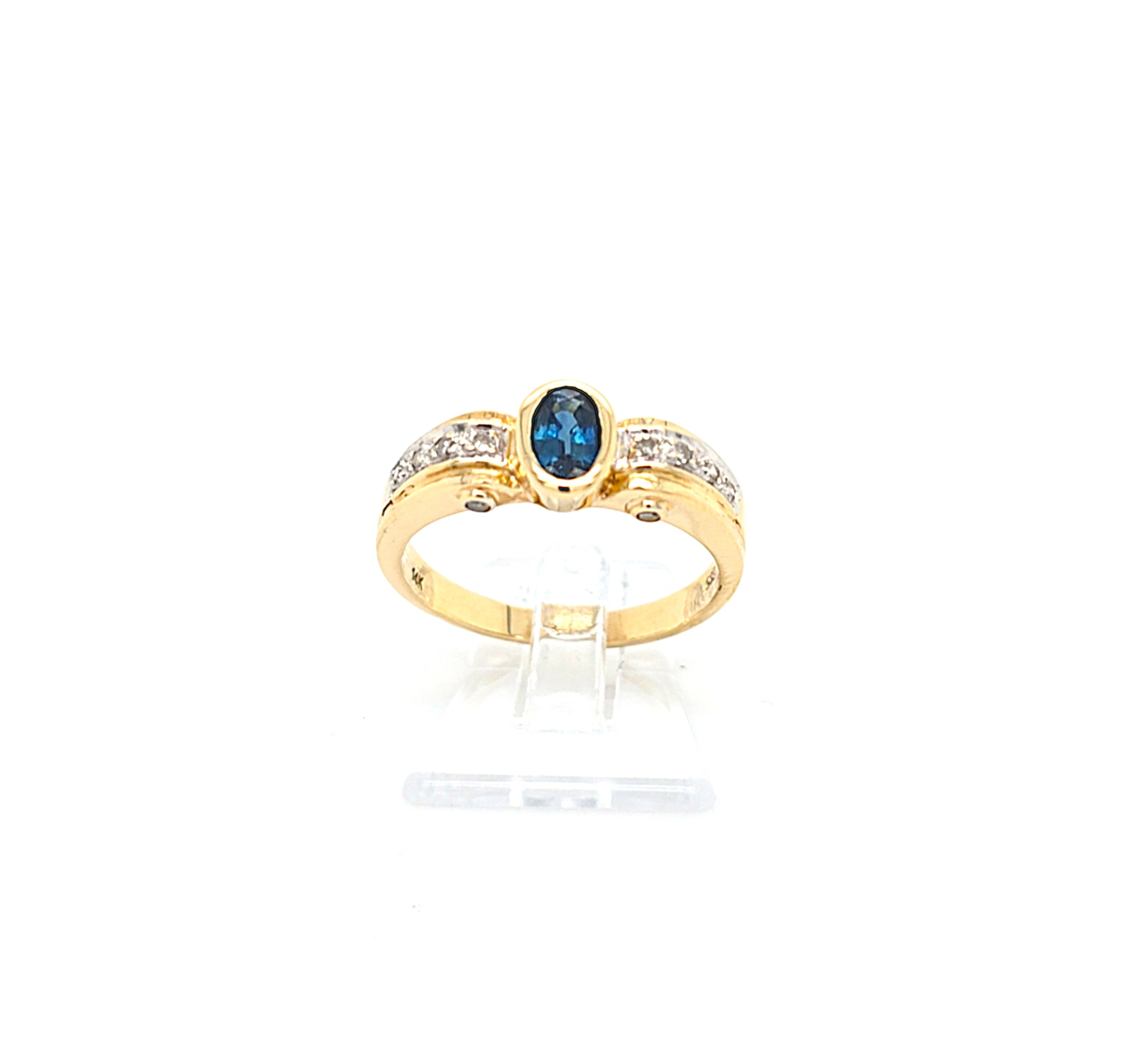 Ring Gold 585 14 kt Brillanten Blauer Schmucksetin Geschenk Damen
