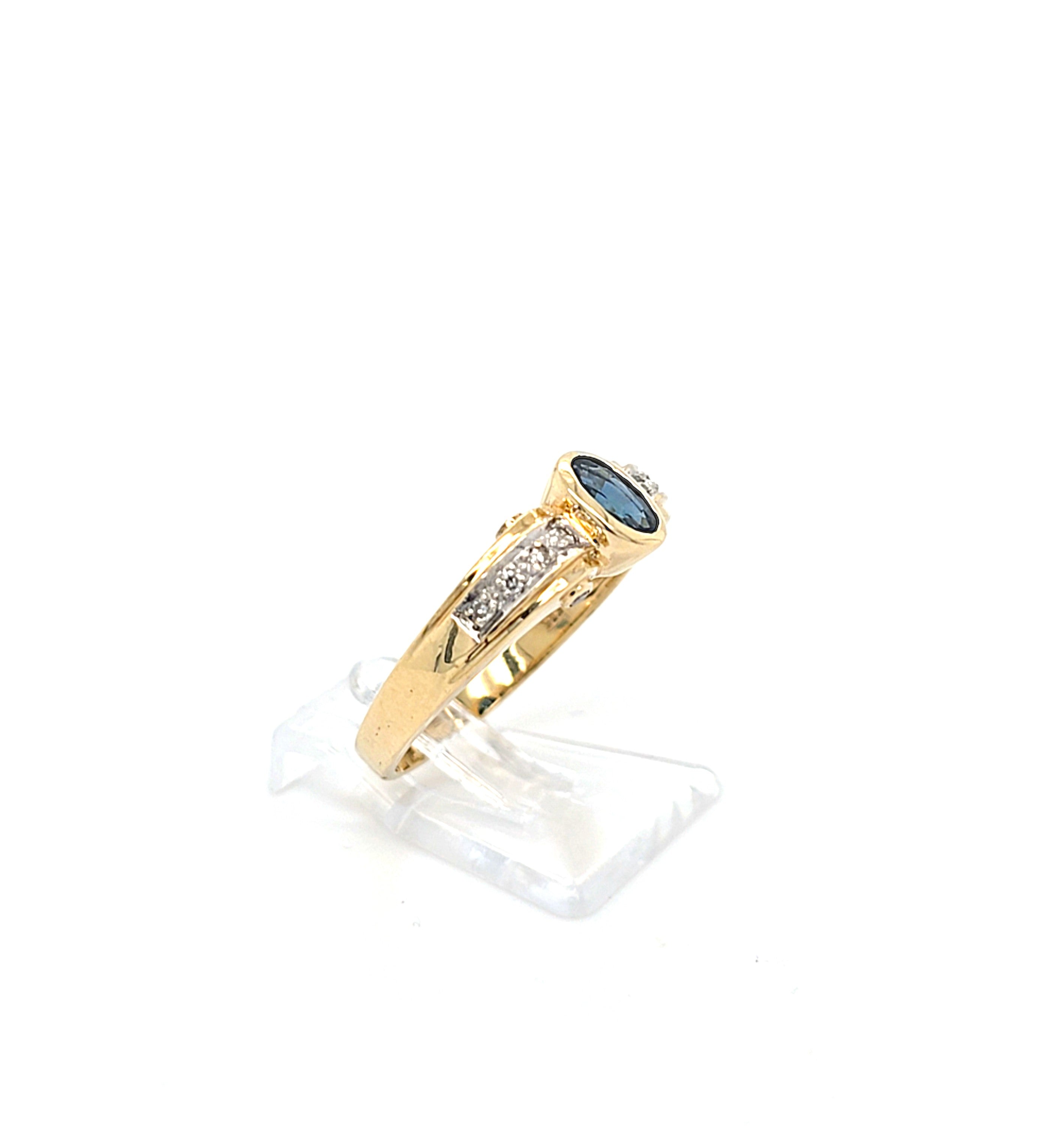 Ring Gold 585 14 kt Brillanten Blauer Schmucksetin Geschenk Damen