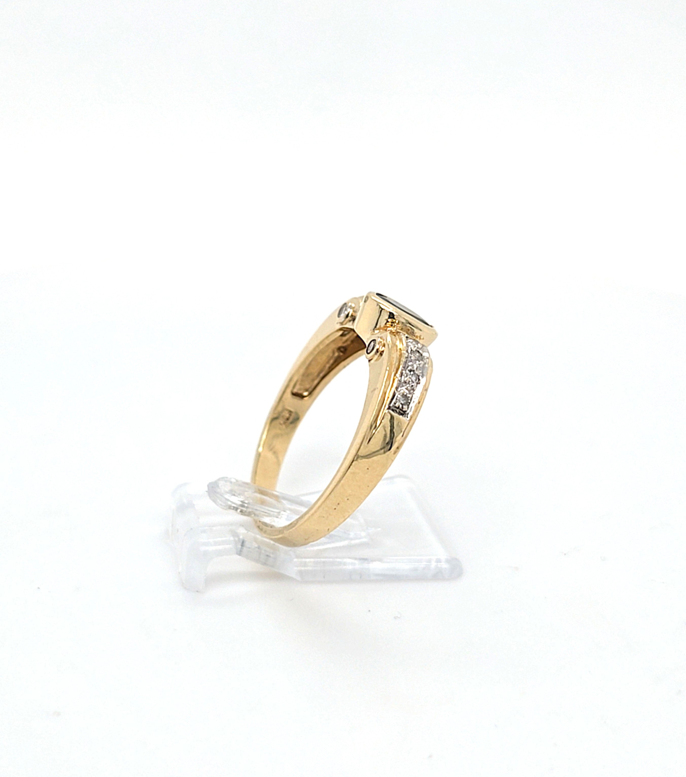 Ring Gold 585 14 kt Brillanten Blauer Schmucksetin Geschenk Damen