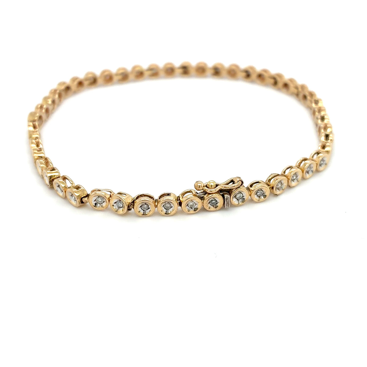 Tennisarmband Gold 585 / 14Kt Brillanten L: 19,5cm