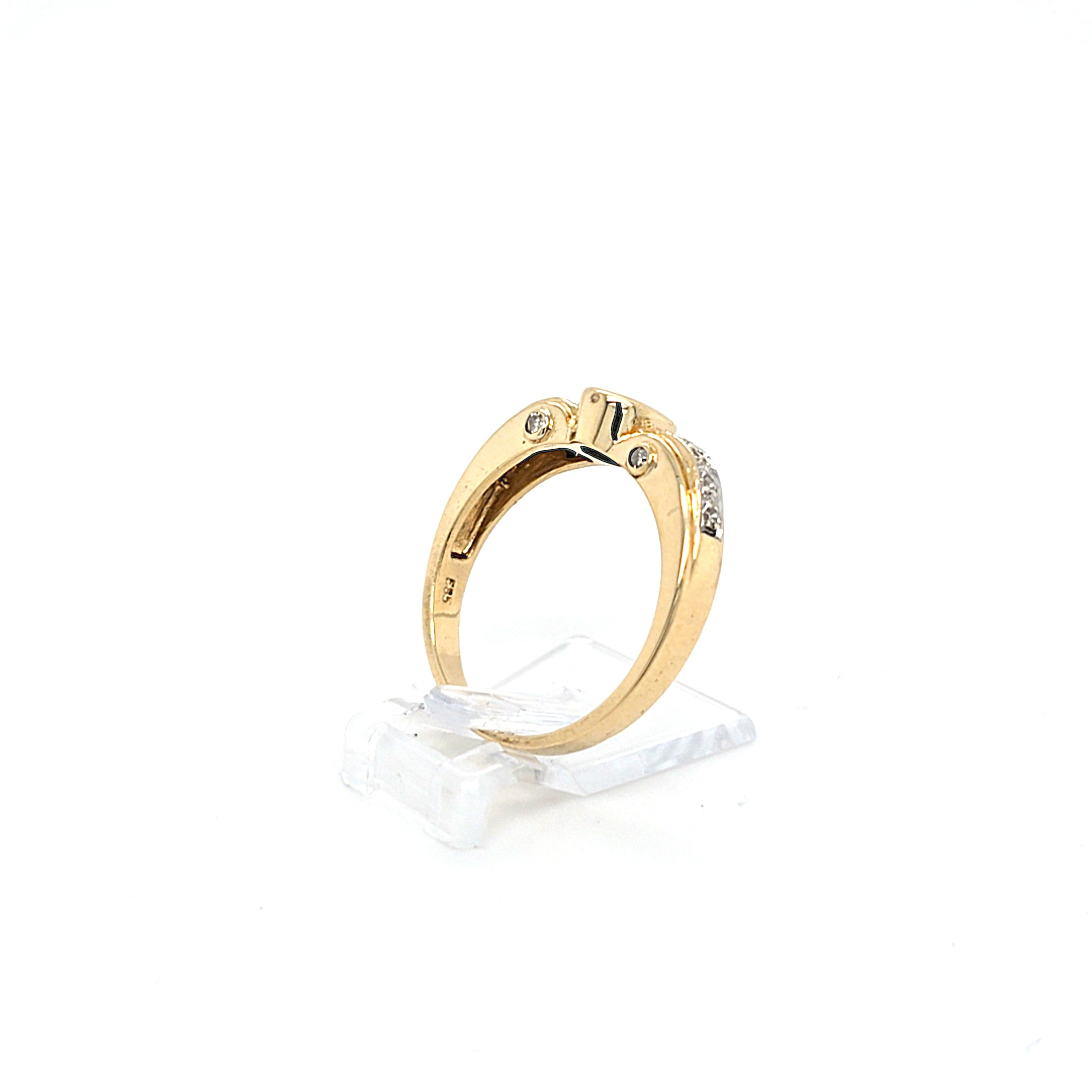 Ring Gold 585 14 kt Brillanten Blauer Schmucksetin Geschenk Damen