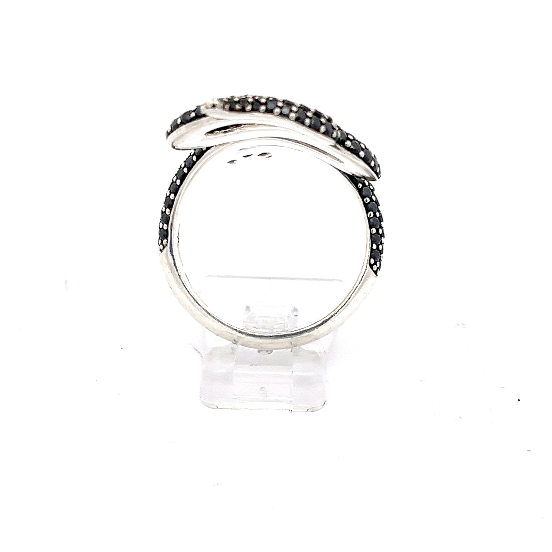 Schlangenring Sterling Silber schwarze Steine *58