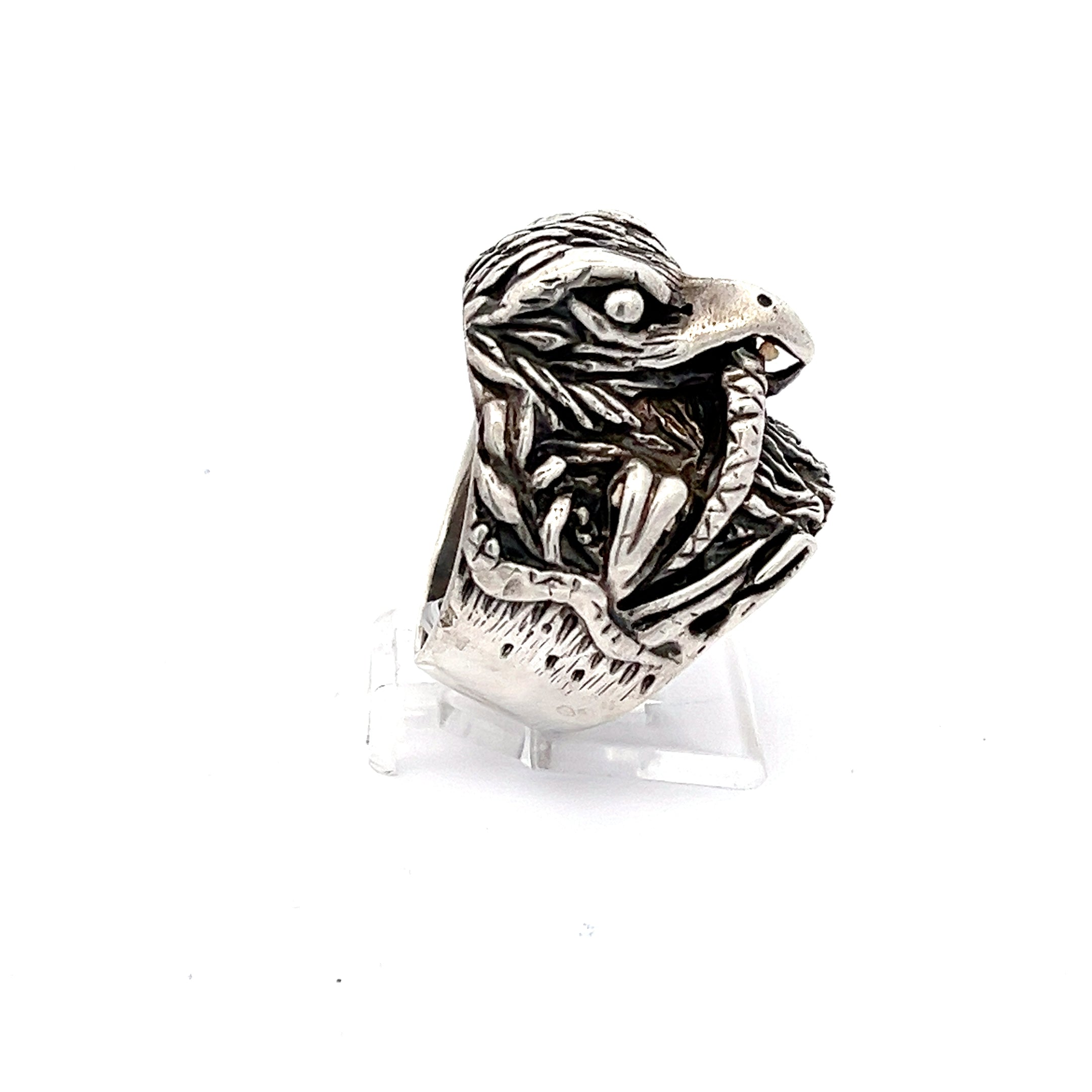 Schlangen Adler Herrenring Sterling Silber 925