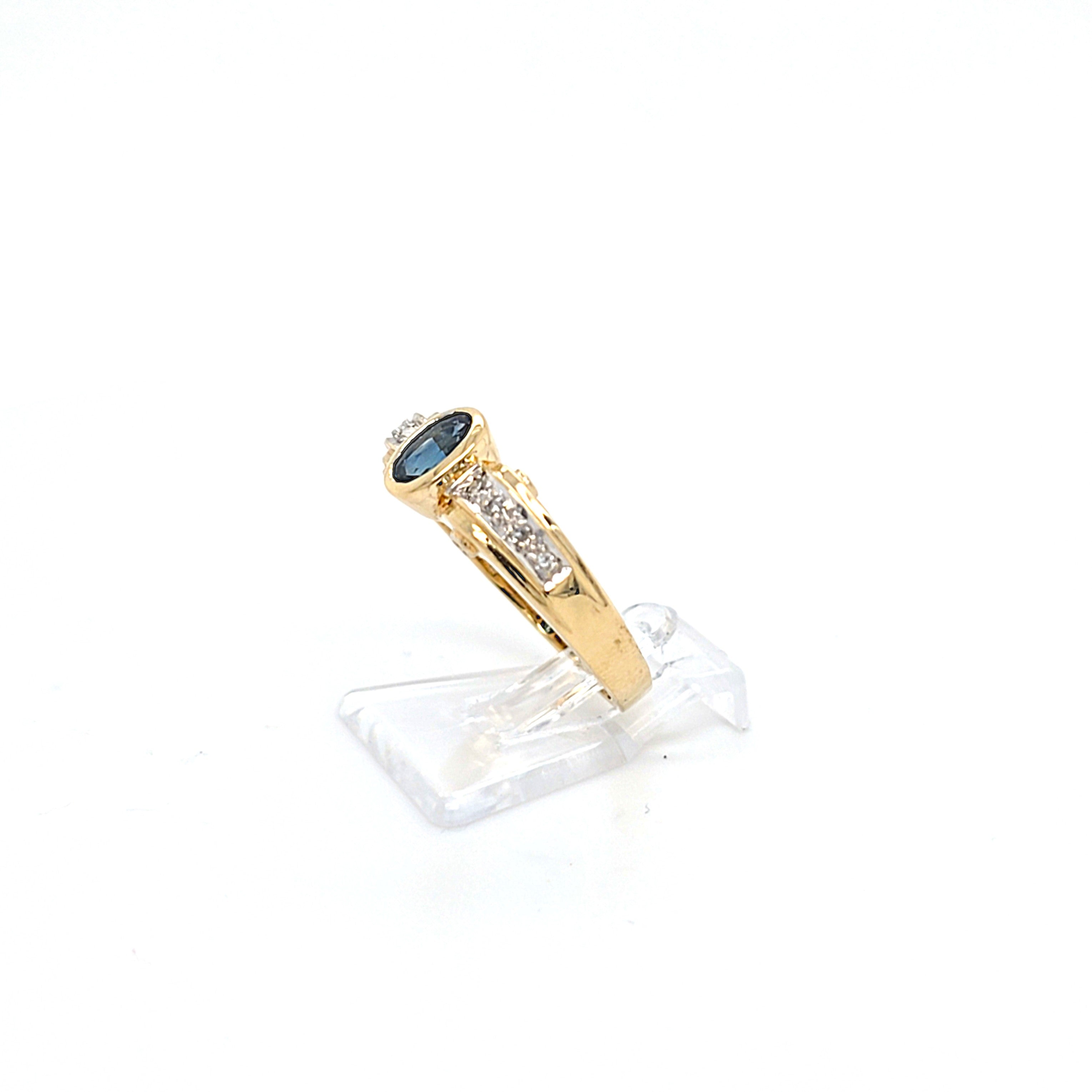 Ring Gold 585 14 kt Brillanten Blauer Schmucksetin Geschenk Damen