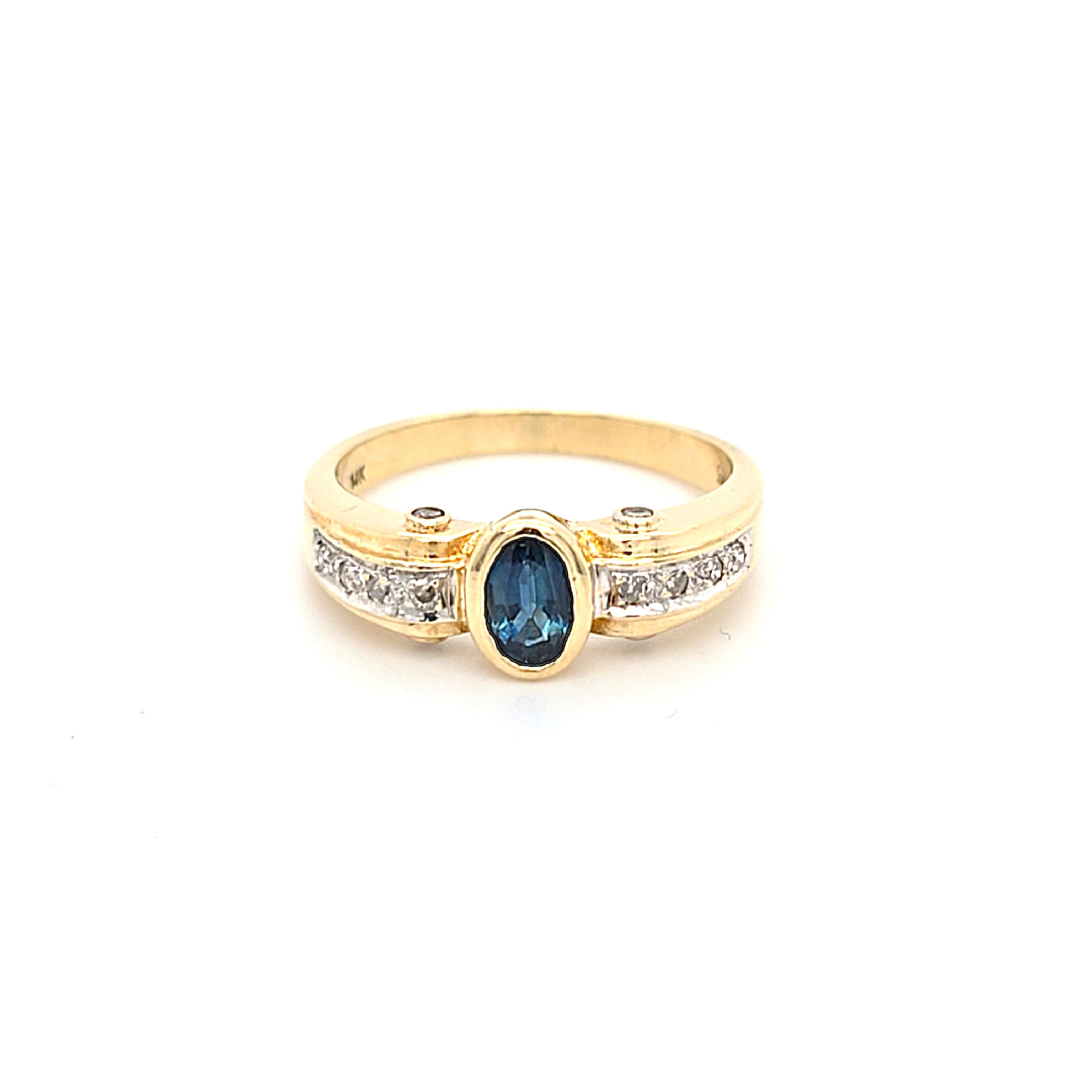 Ring Gold 585 14 kt Brillanten Blauer Schmucksetin Geschenk Damen