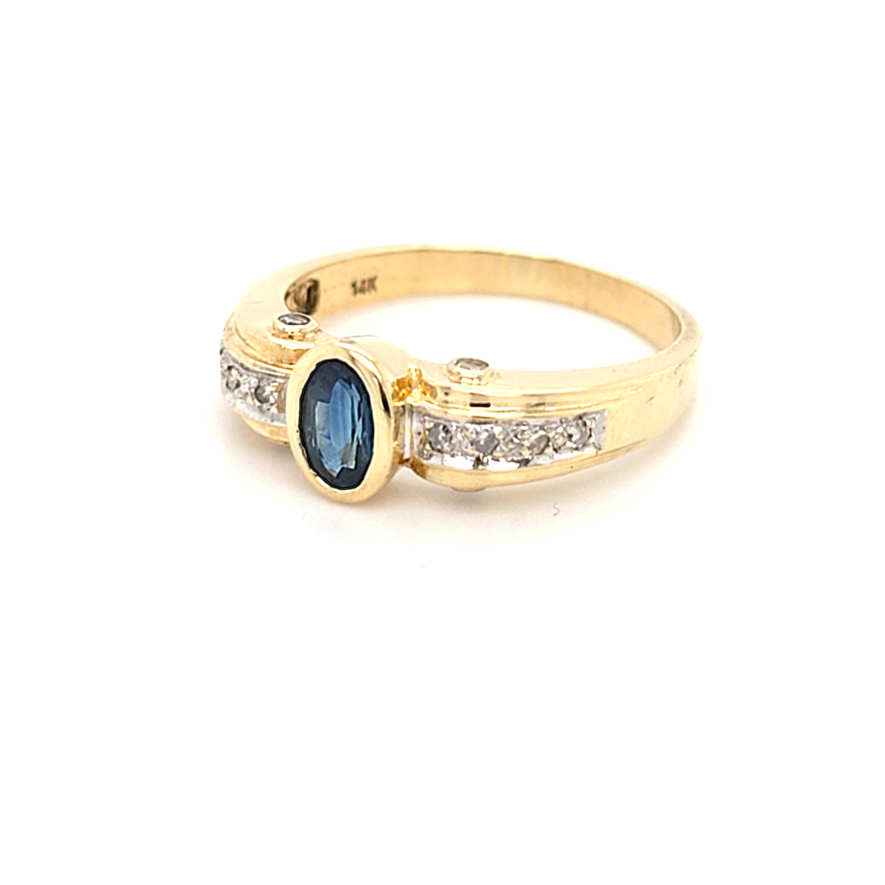 Ring Gold 585 14 kt Brillanten Blauer Schmucksetin Geschenk Damen