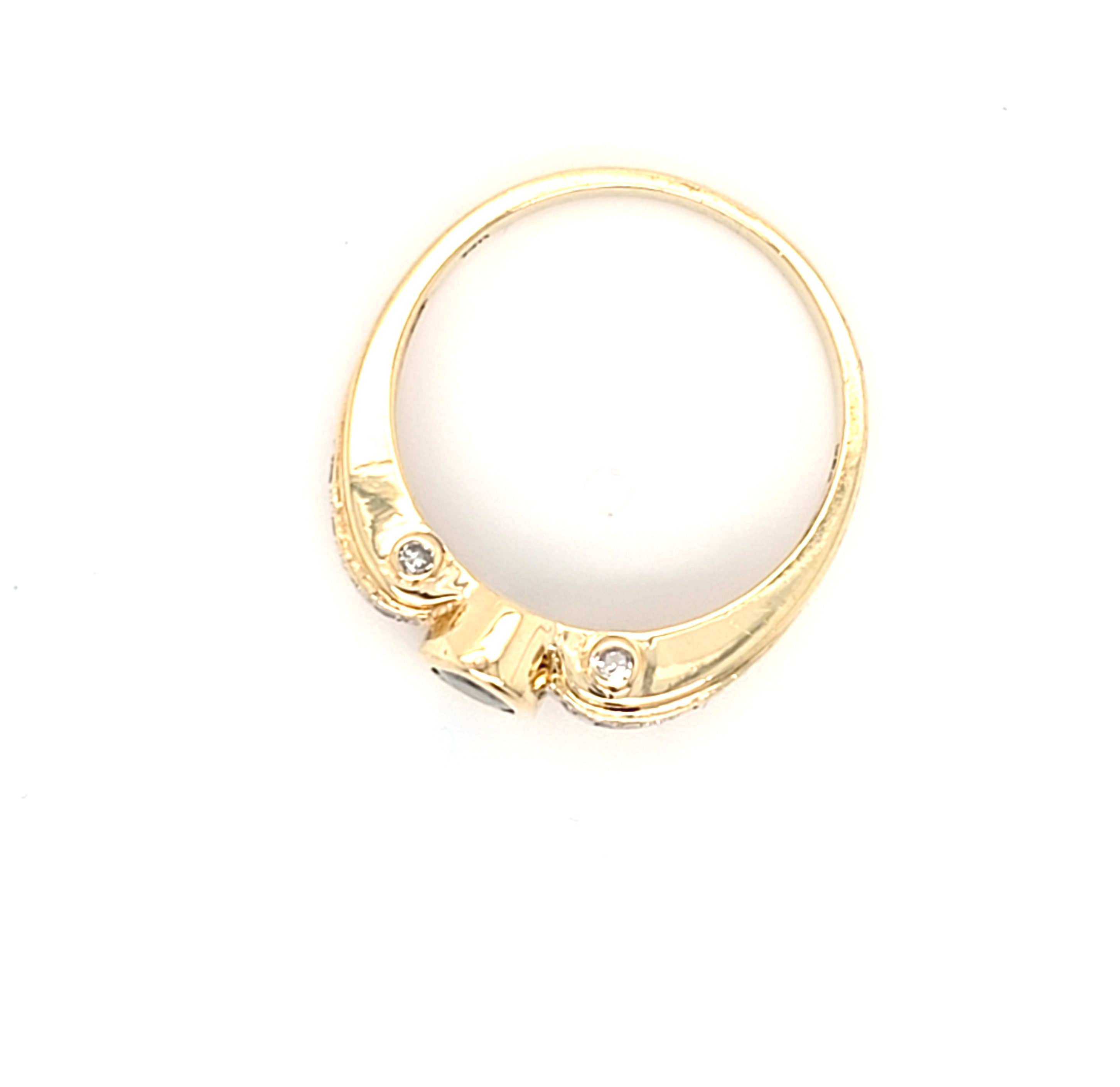 Ring Gold 585 14 kt Brillanten Blauer Schmucksetin Geschenk Damen