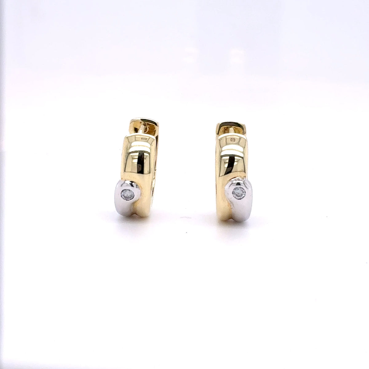 Creolen Gold Ohrringe 585 Gelbgold 14 Karat Brillant