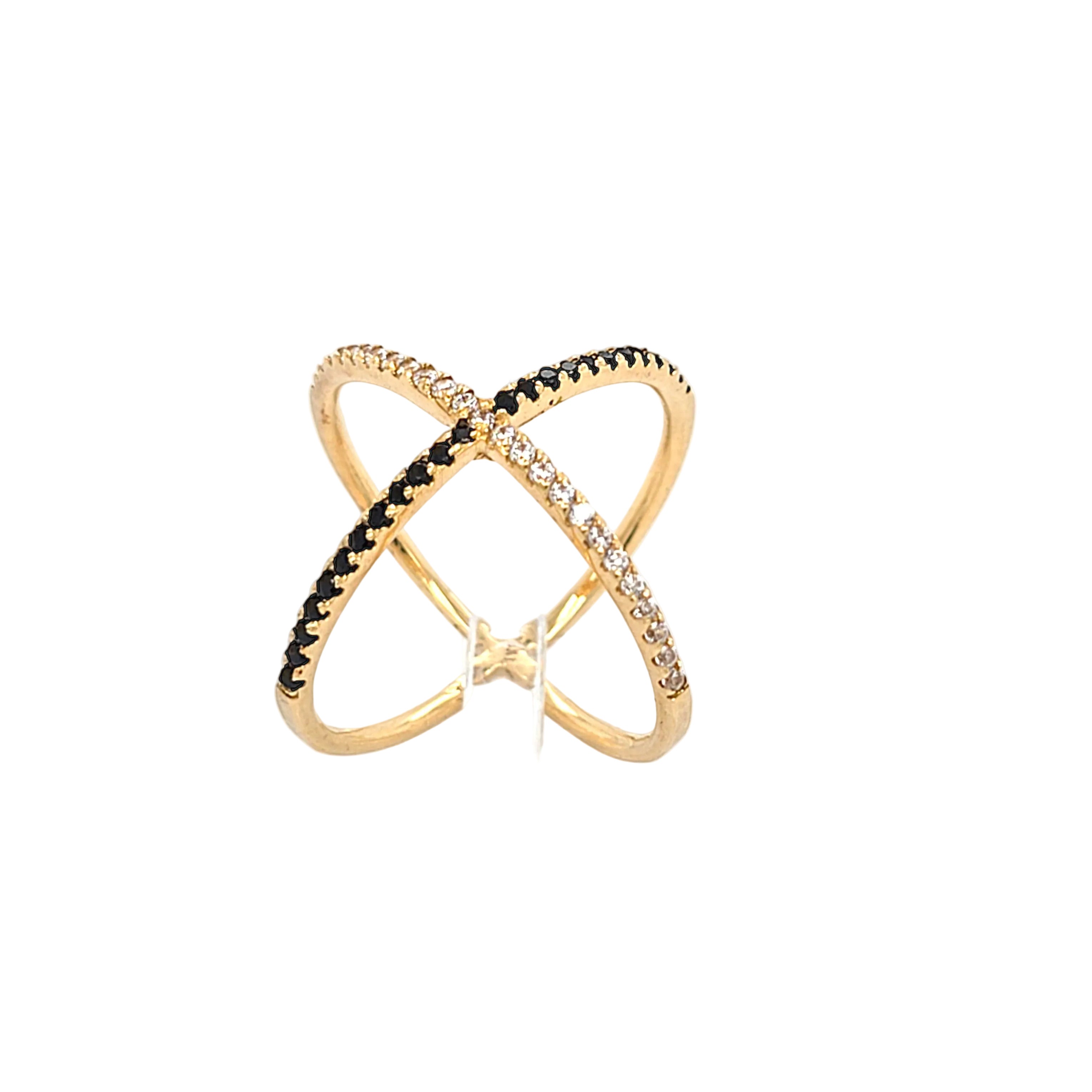 Ring Crossover Gold 750 18kt Zirkonia Schmucksteine